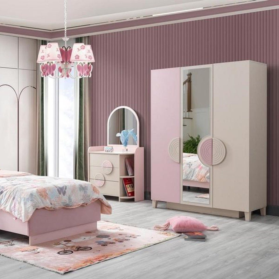 Xlmoebel Kleiderschrank XLMOEBEL Kinderzimmer Set Rosa mit Stauraum und modernem Design (Kleiderschrank, 2-St., Kleiderschrank) Made in Europa