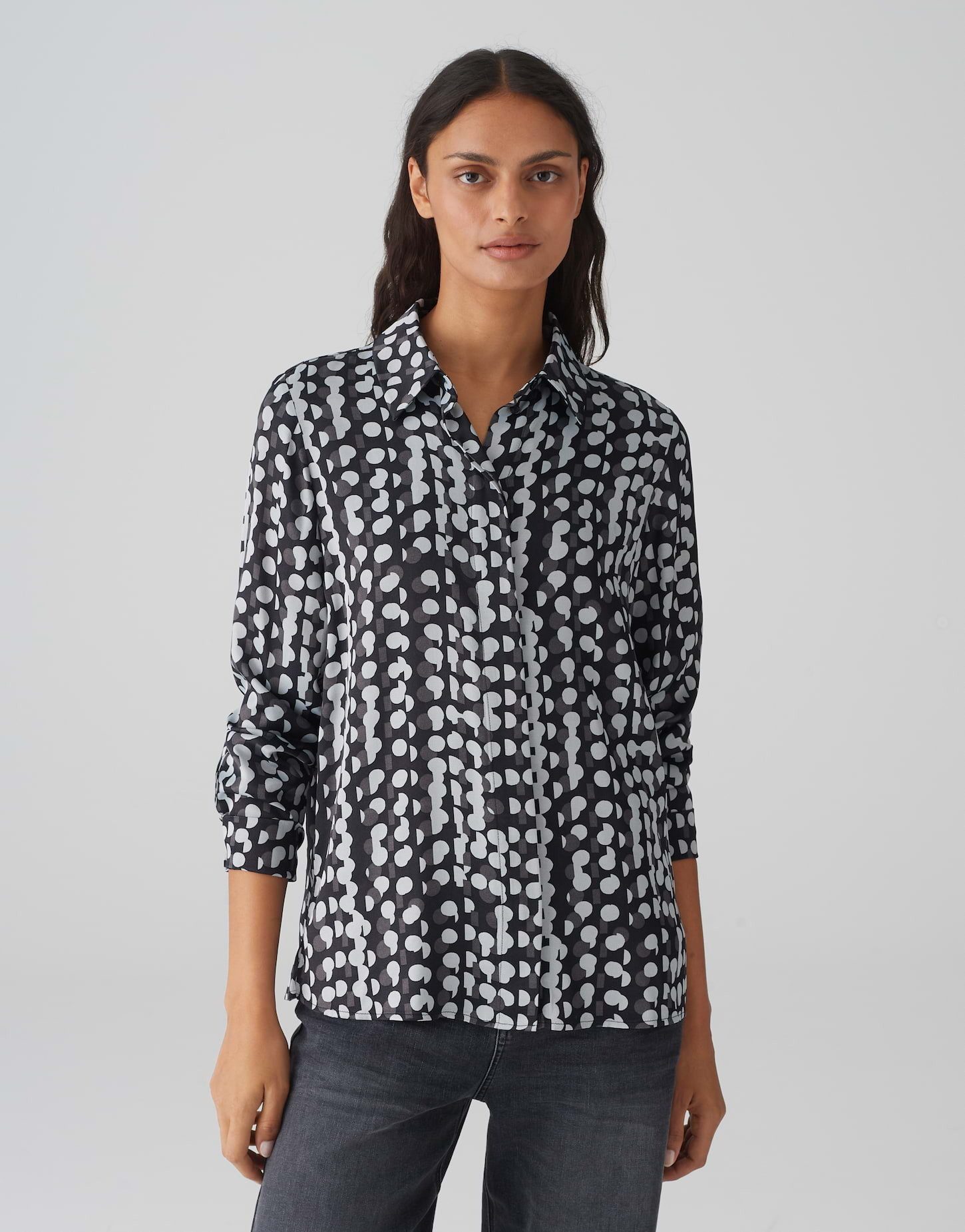 OPUS Satinbluse Hemdbluse FOSMO Regular aus Satin günstig online kaufen