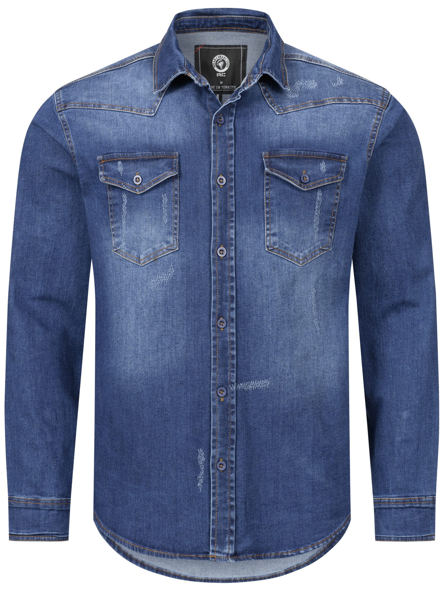 Rock Creek Jeanshemd Herren Jeans Hemd Regular Fit H-419