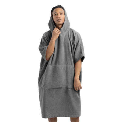 HOMELEVEL Unisex-Bademantel Badeponcho Unisex aus 100% Baumwolle für Erwachsene mit Kapuze, Baumwolle