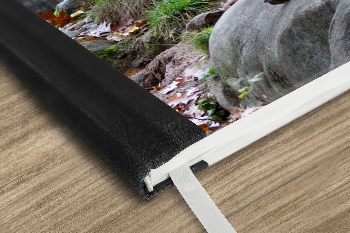 Thumbnail - MuchoWow Notizbuch Wölfe - Fels - Wald, Notebook, Notizblock a5, Tagebuch, Journal Liniert