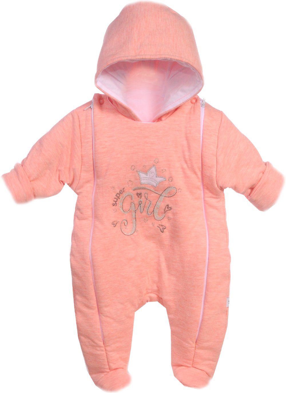 Overall Baby Wagenanzug mit Kapuze Overall Übergangsoverall mit Krone
