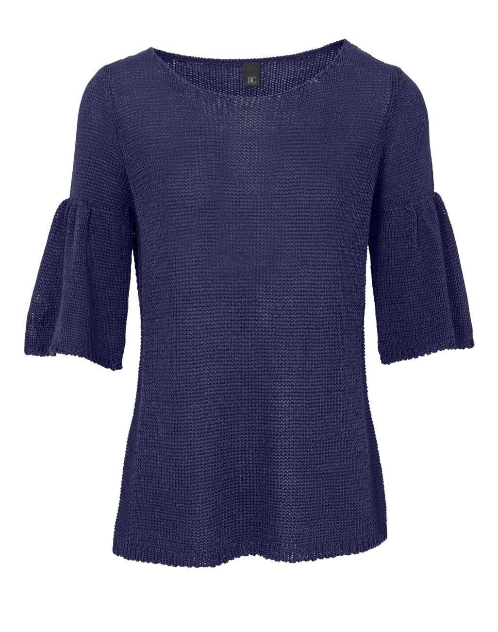 B.C. Best Connection by heine Longpullover Heine - Best Connections Damen Volantpullover, marine