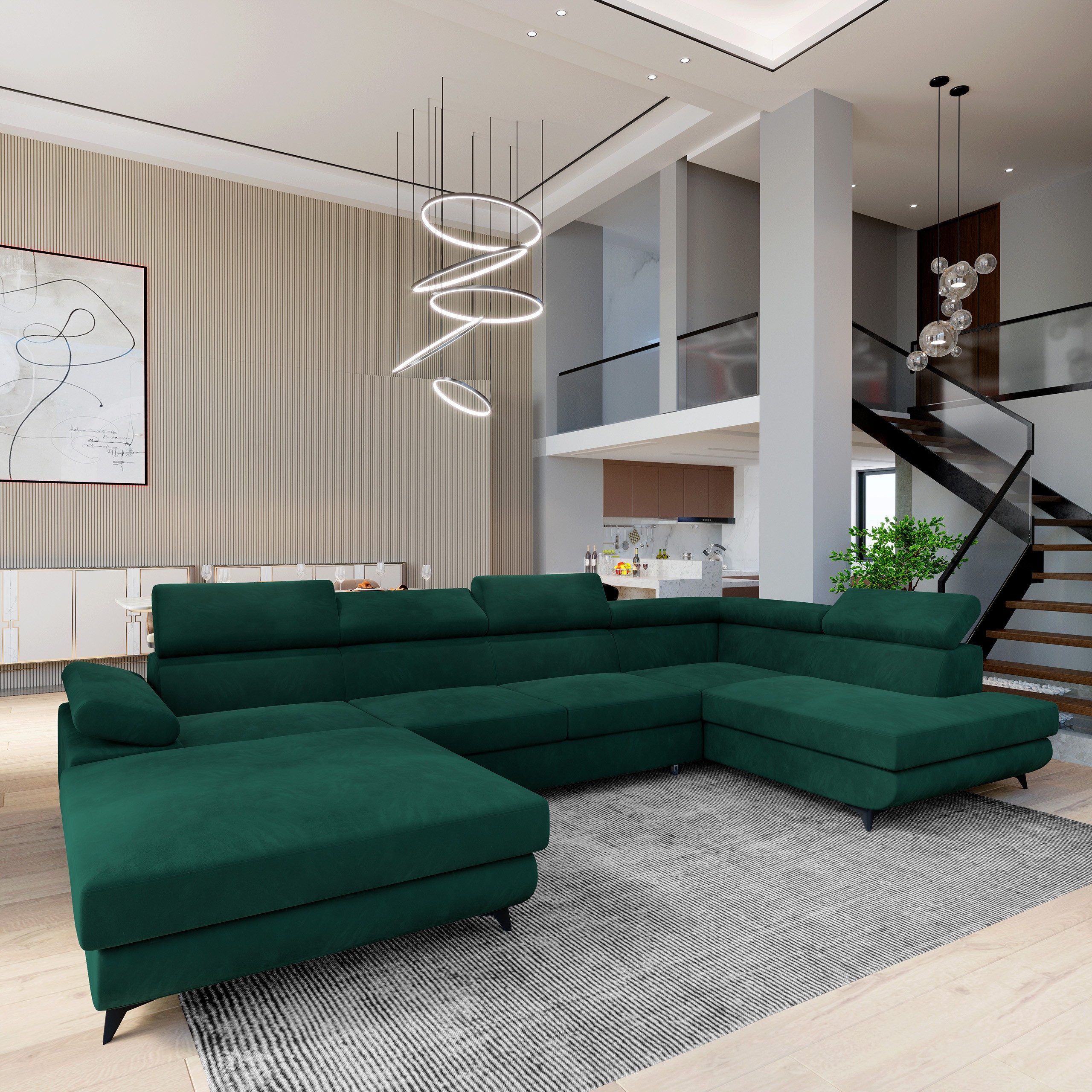 Masseno Ecksofa RUBANO mit Schlaffunktion U-Form, günstig online kaufen