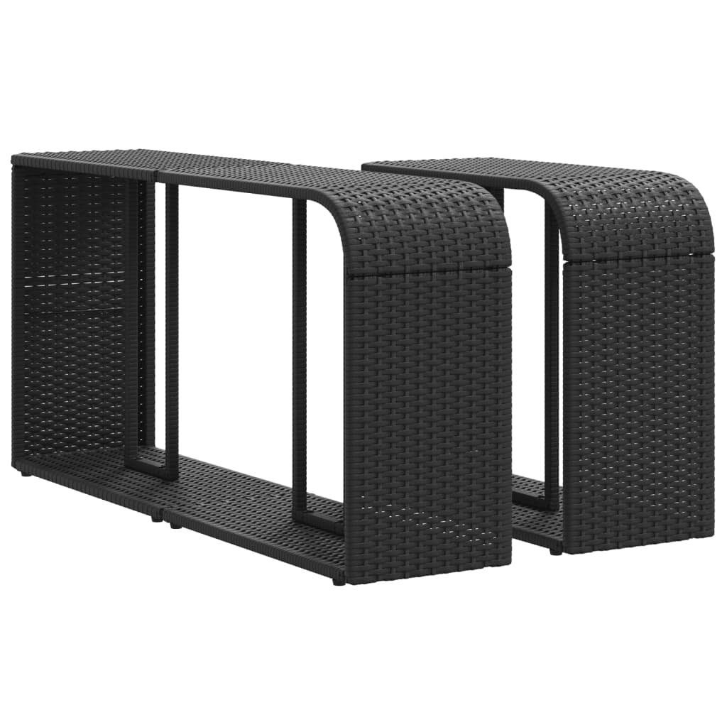 vidaXL Regal Outdoor-Regale 2 Stk. Schwarz Poly Rattan