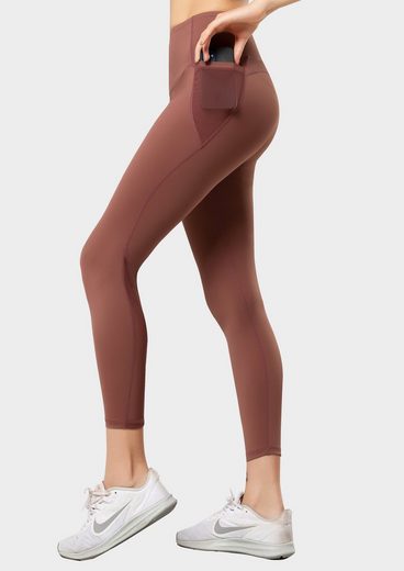 Yvette Leggings Damen High Waist Blickdicht Leggings Sporthose Yogahose Fitnesshose mit Seitentasche, S110241A21