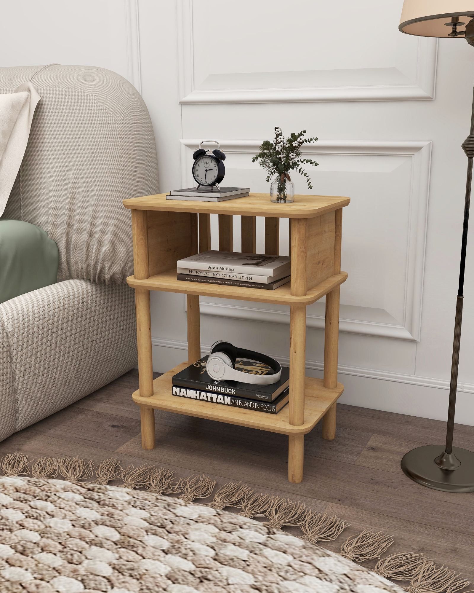 Skye Decor Beistelltisch Linde (1-St., 1 Tisch), mit Holzbeinen