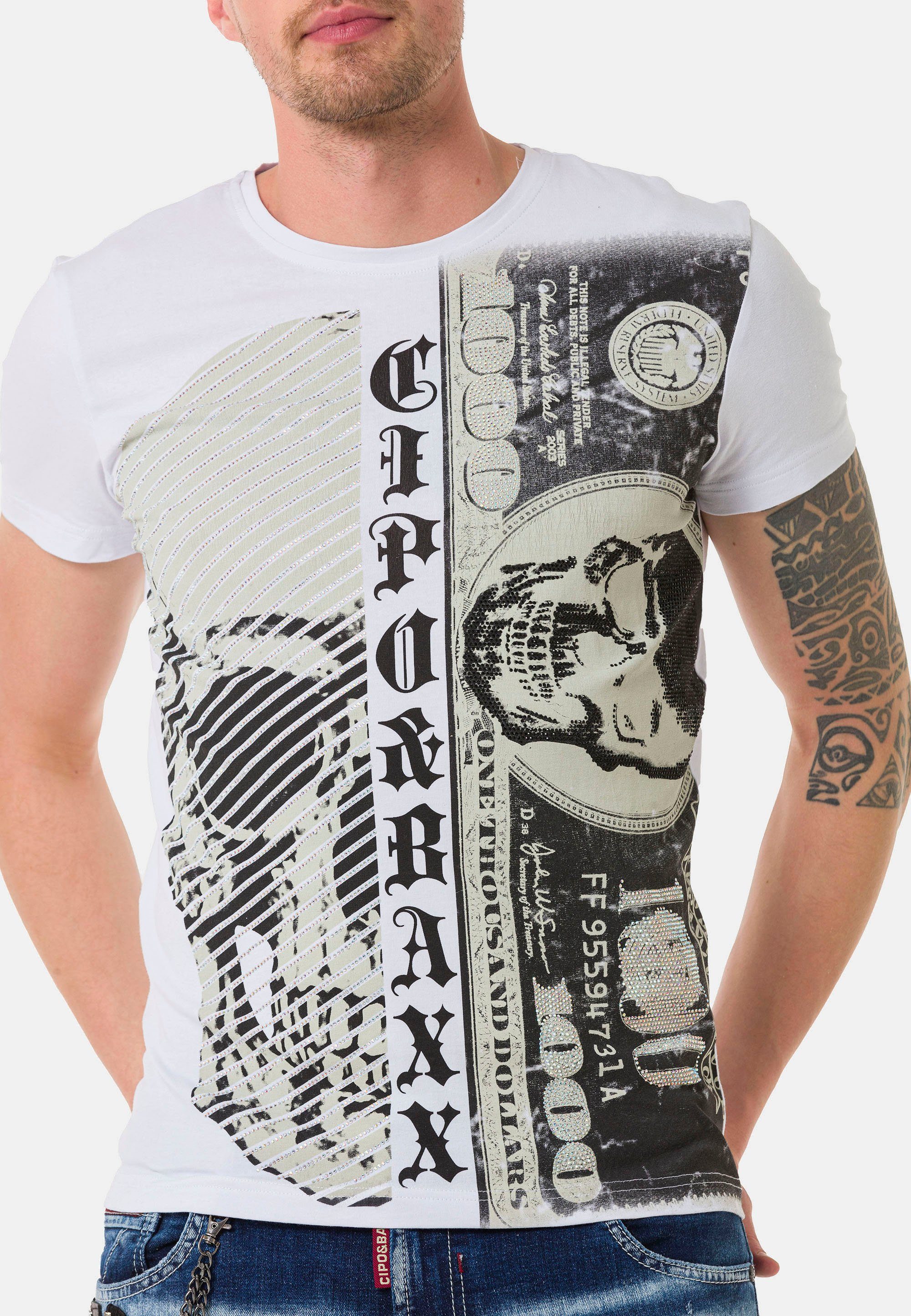 T-Shirt & Aufdruck mit weiß großem Cipo Baxx
