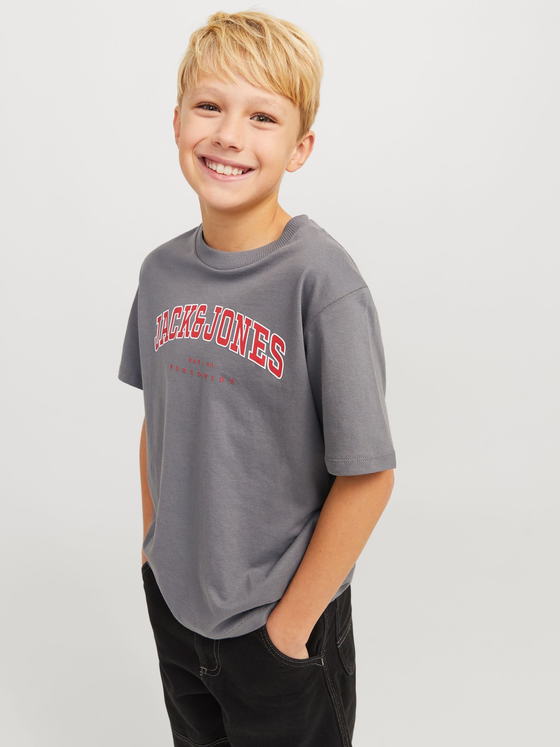 Jack & Jones Junior T-Shirt JJECALEB VARSITY TEE S/S O-NECK JNR