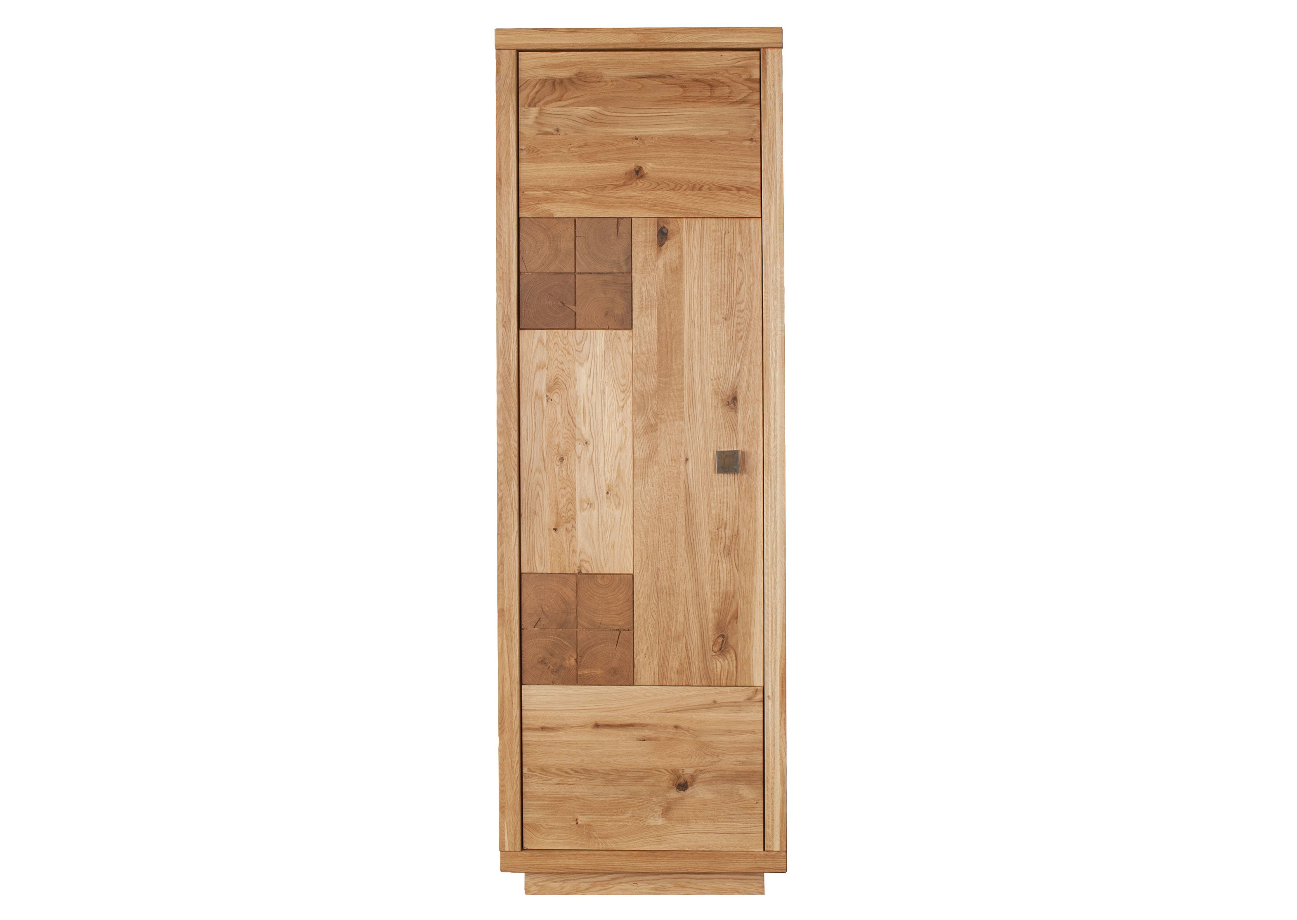 Woodroom Standvitrine Taos Wildeiche Massivholz Oberfläche geölt, BxHxT 63x193x44 cm