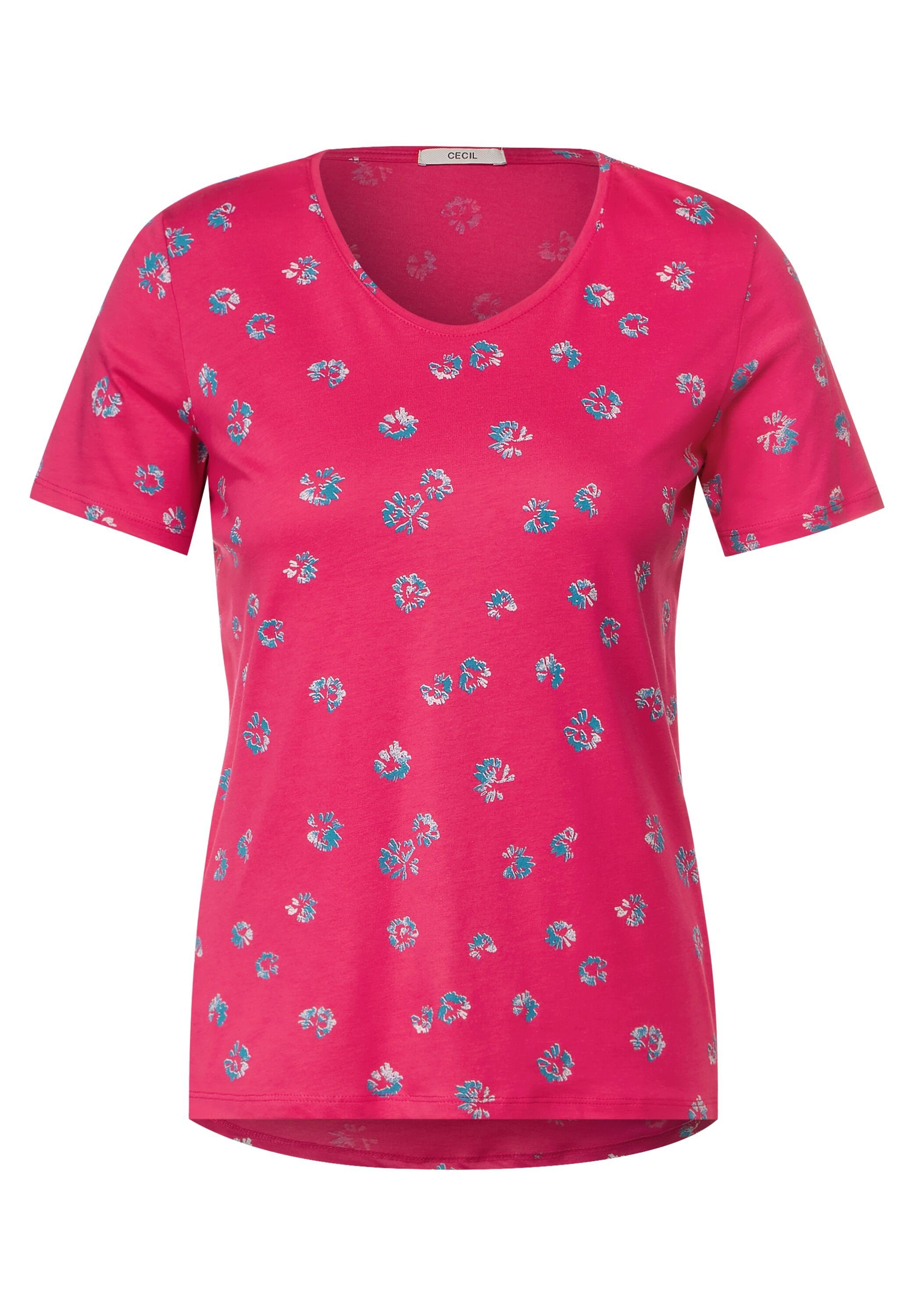 pink Materialmix aus fresh softem Cecil T-Shirt