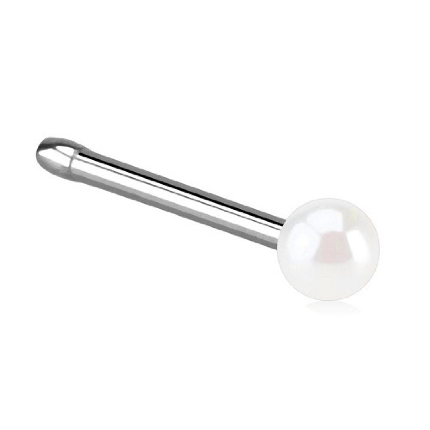 Taffstyle Nasenpiercing Piercing Nase Ohr Lippe Intim mit Perlen Kugeln, Stab Barbell Nase Nasenpiercing Nasenstecker Tragus Helix Ohrpiercing Weiß