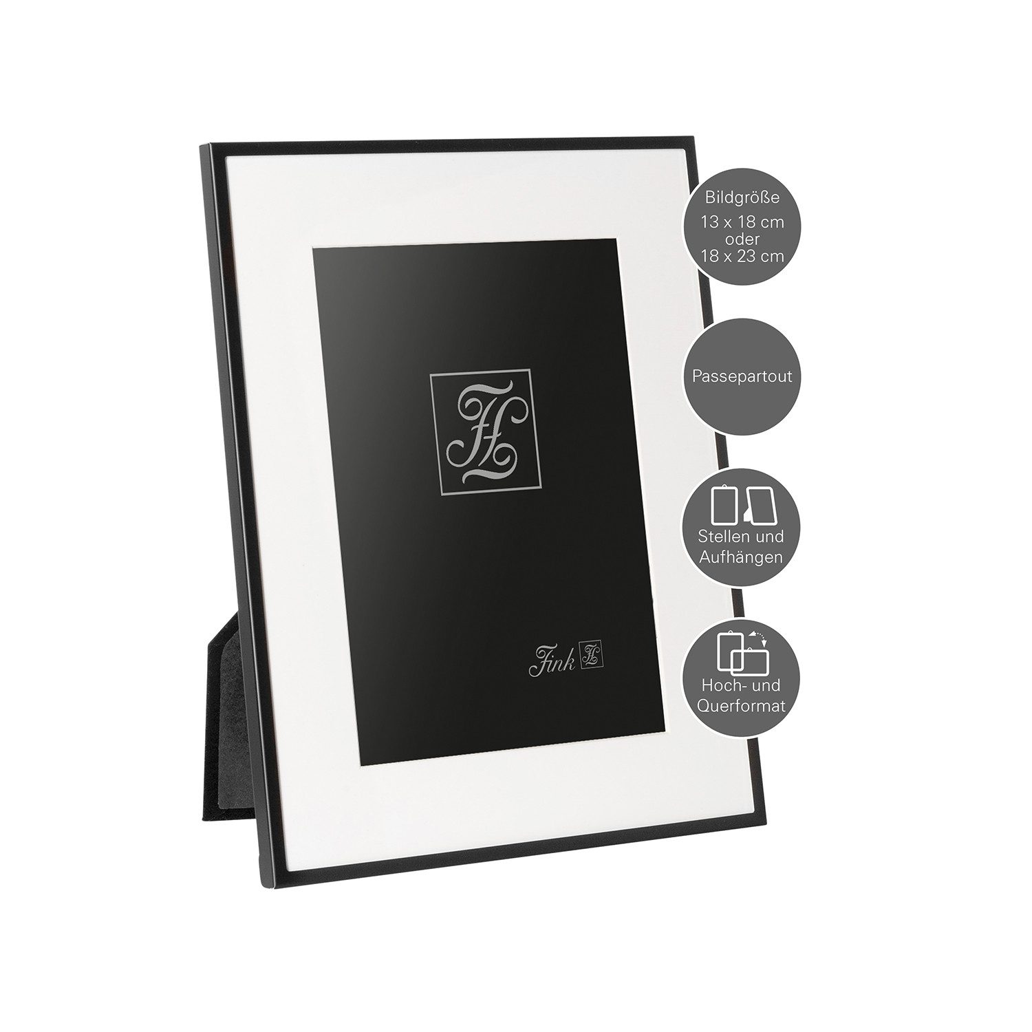 Fink Bilderrahmen NIGRA Bilderrahmen 13x18 cm - Aluminium/ Glas - schwarz, günstig online kaufen