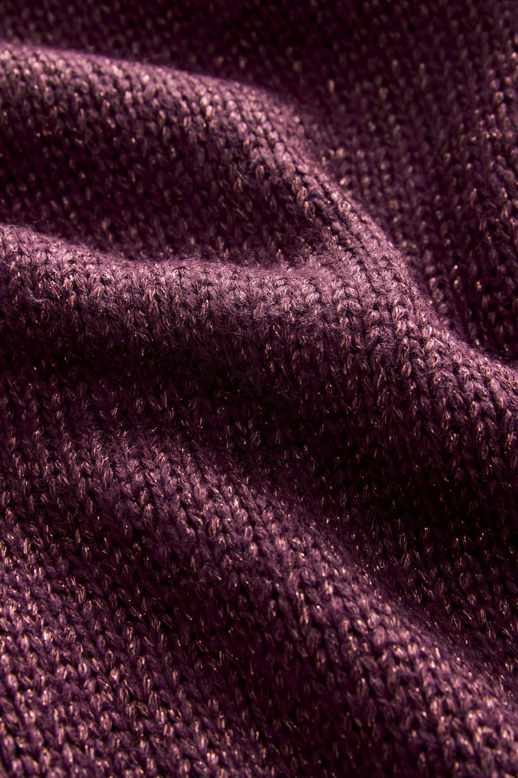 Next Strickkleid Glitzerndes Mini-Pulloverkleid mit Stehkragen (1-tlg)