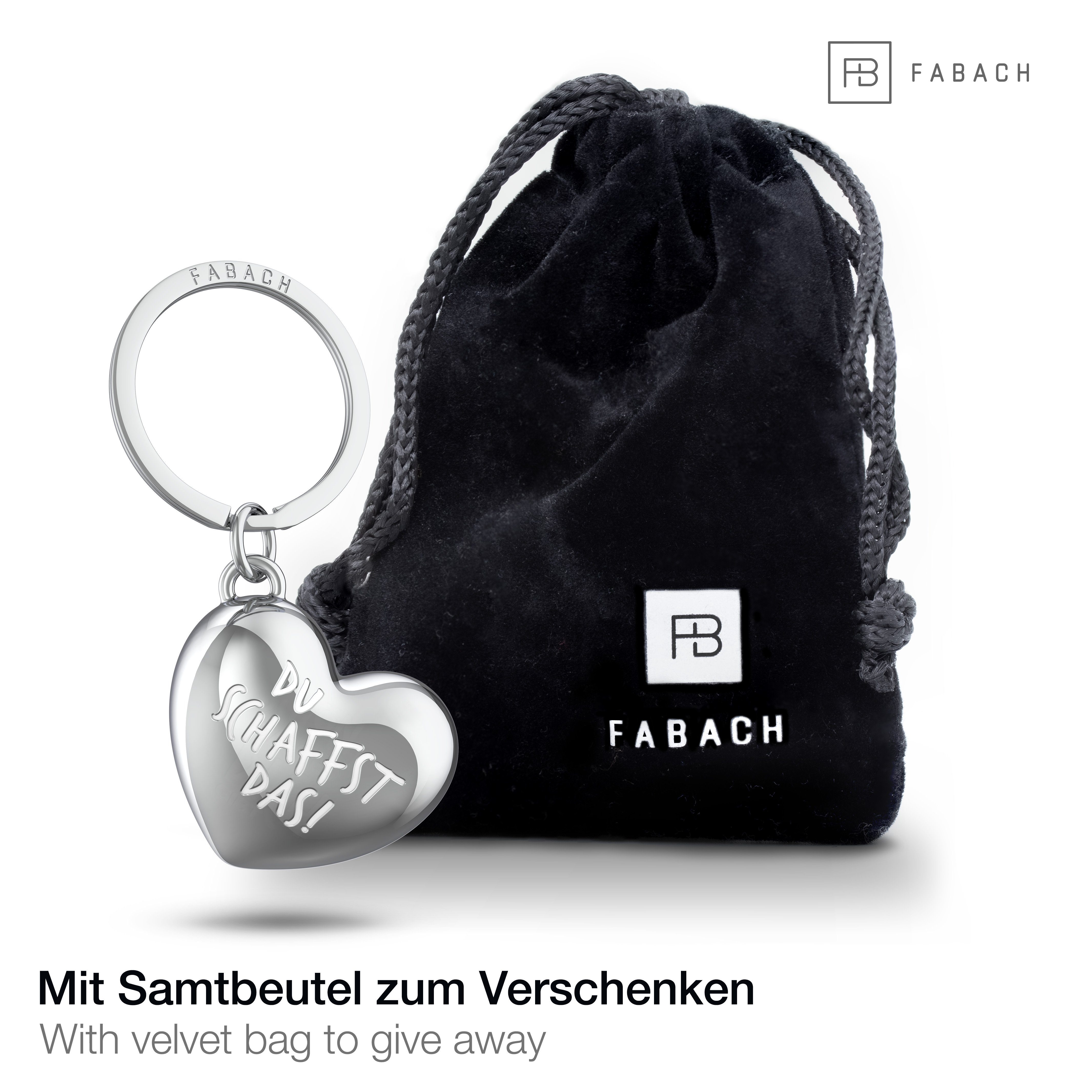 FABACH Schlüsselanhänger Herz mit Gravur - "Du schaffst das" - Herz Glücksb günstig online kaufen