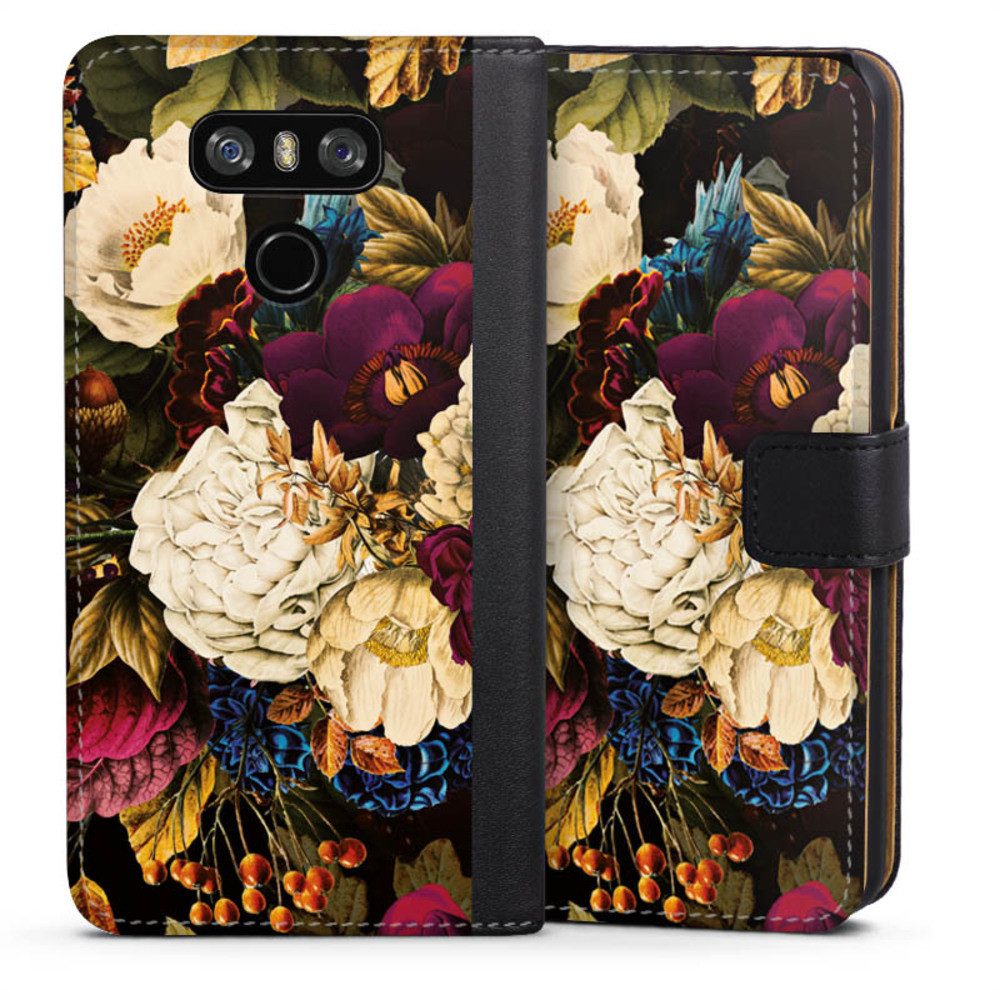 Handyhülle Vintage Blumen Muster Dark Vintage Flowers