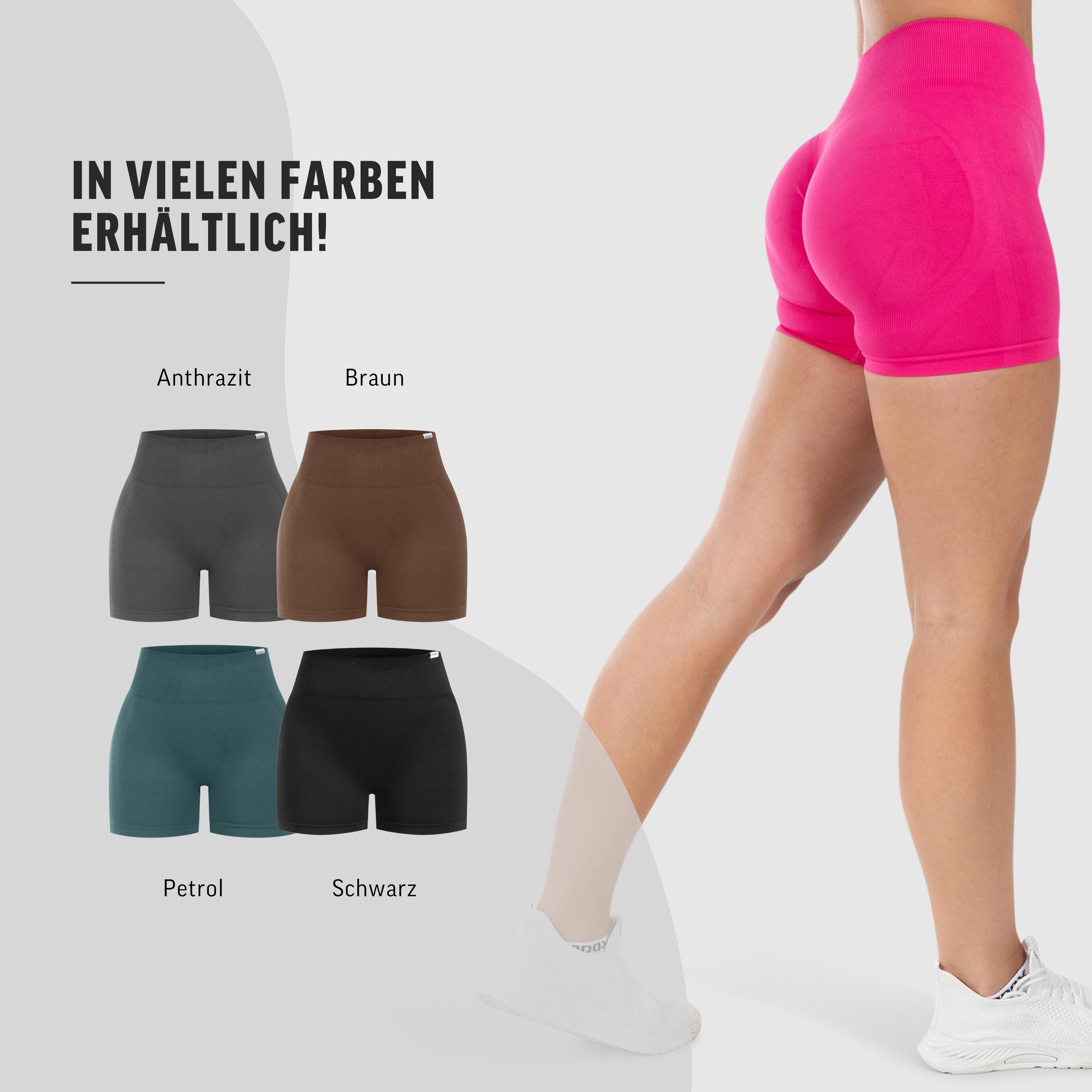 Smilodox Shorts Priska Gymshorts Damen, Shaped Fit, Seamless Radlerhose, Squatproof Scrunch, schweißabweisend, Funktionsmaterial, feminin, Komfort – Bild 4 von 5