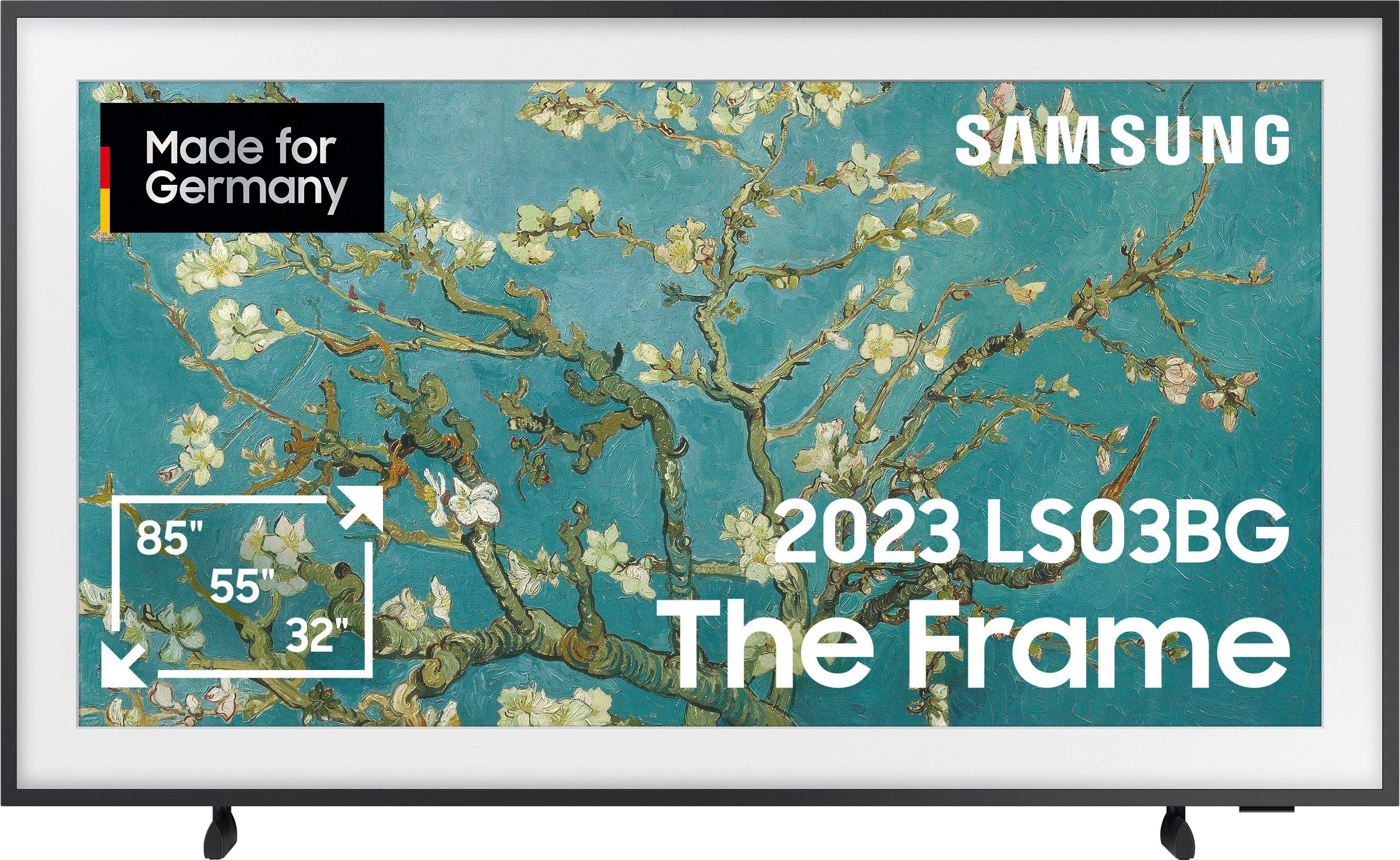 Samsung LED-Fernseher (108 Rahmen,Art Google GQ43LS03BGU cm/43 Smart-TV, TV, Zoll, Mattes Mode) Display,Austauschbare