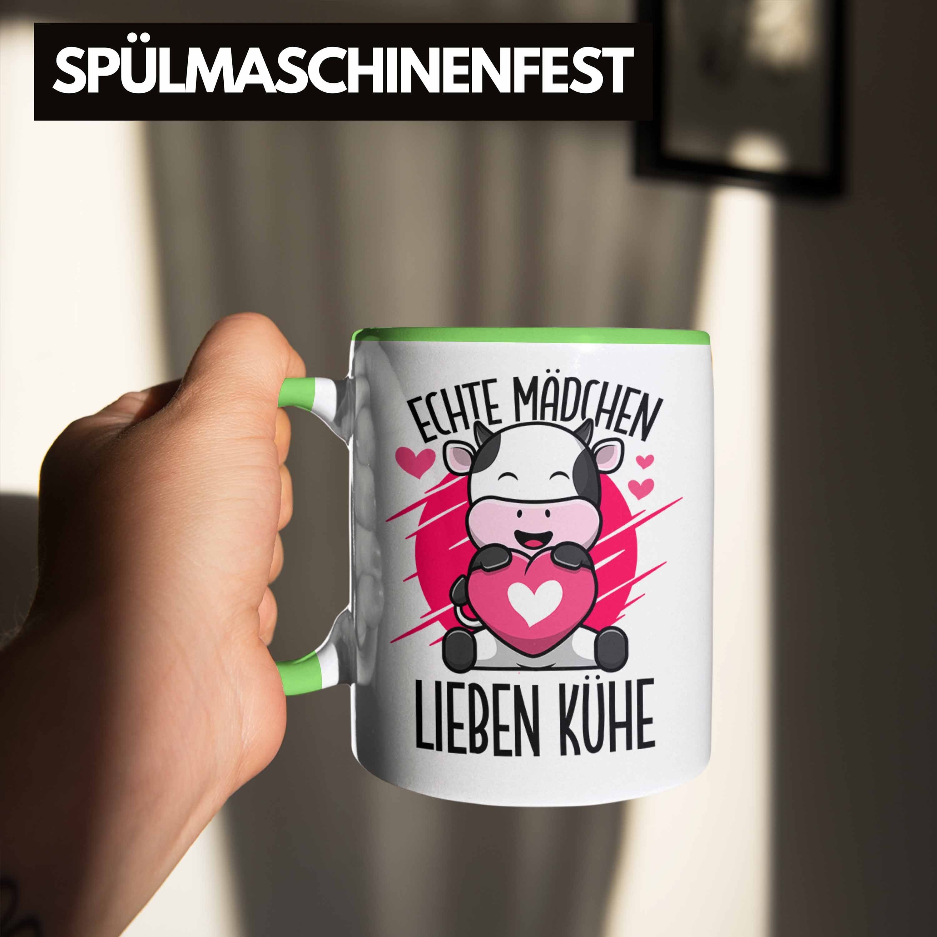 Kuh Liebhaber Grün Tasse Mädchen Kühe Tasse Trendation für Geschenkidee Lustige