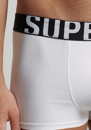 (Packung, DUAL Superdry 2er-Pack) DOUBLE LOGO PACK TRUNK Boxer weiß schwarz,