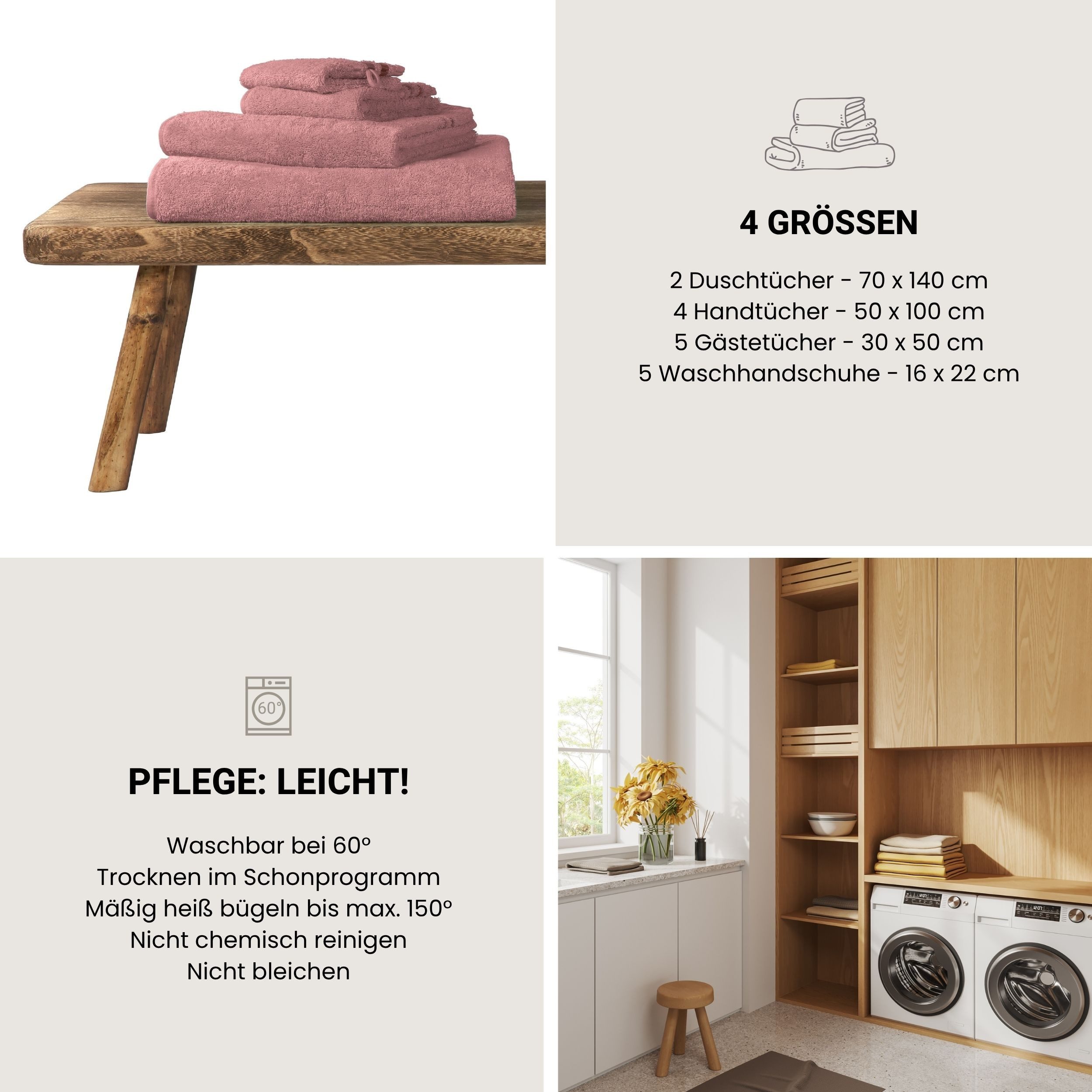 Schiesser Waschhandschuh Skyline Color aus 100 % Baumwolle mit eleganter Streifenbordüre, (5-St), OEKO-TEX® MADE IN GREEN – Bild 5 von 5