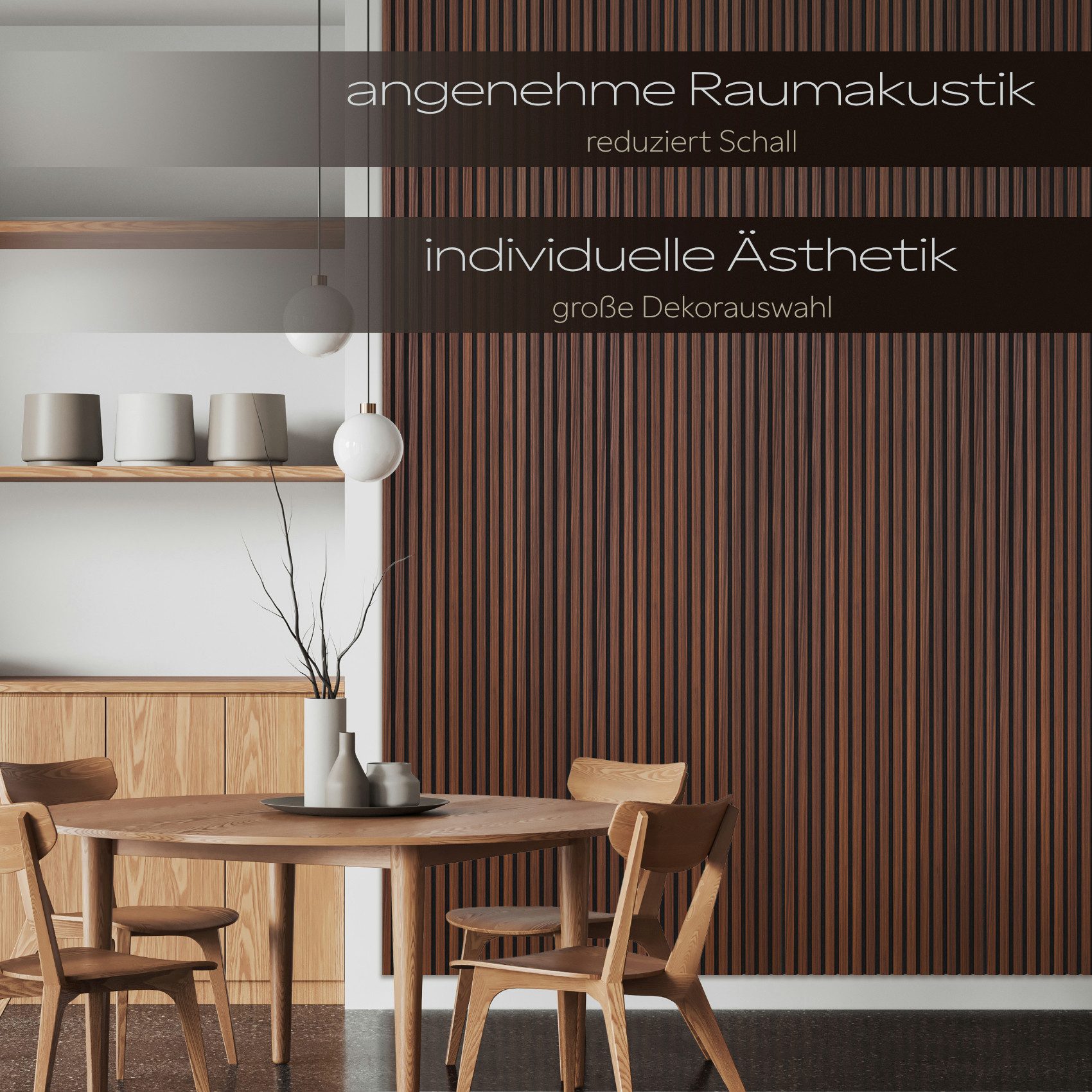 Hexim Wanddekoobjekt (Akustikpaneele 4 Stück 278x60cm Holz Comfort - flexible Lamellenwand MDF Wandpaneele Lamellenverkleidung Wandverkleidung schalldämmend 6.6 – Bild 3 von 5