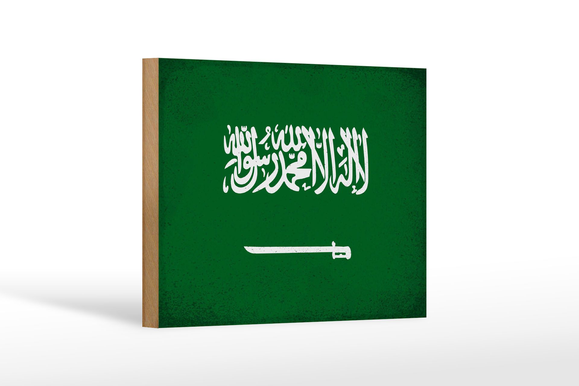 Femer GmbH Holzbild Flagge Saudi-Arabien 18x12 cm Arabia Vintage, Flaggen (1 St), Glatte Holzfaserplatte (MDF), vorn beschichtet