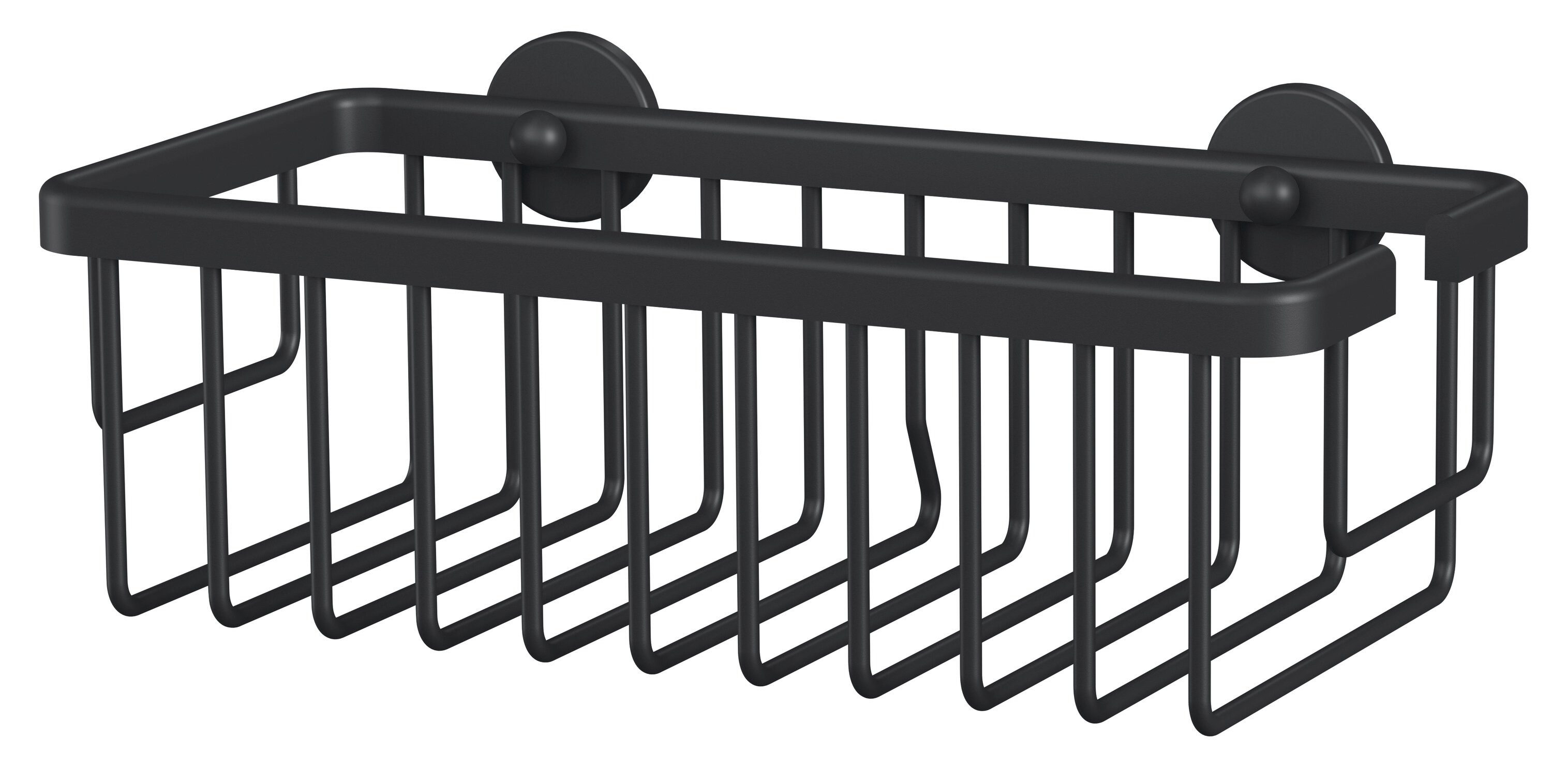 tesa Duschablage MOON Duschkorb ohne Bohren - 9,2 x 25 x 12,5 cm, Packung 1-tlg., selbstklebende Duschablage - matt schwarz
