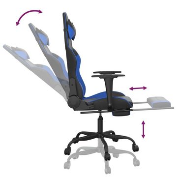 vidaXL Bürostuhl Gaming-Stuhl mit Massage Fußstütze Schwarz Blau Kunstleder