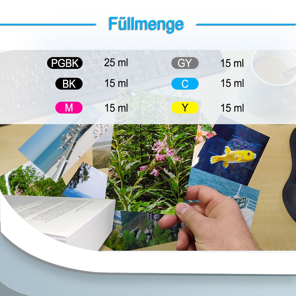 Druckerparadies 56er Pack Druckerpatronen 530 531 XL kompatibel mit Canon TS8750 Tintenpatrone (56-tlg)