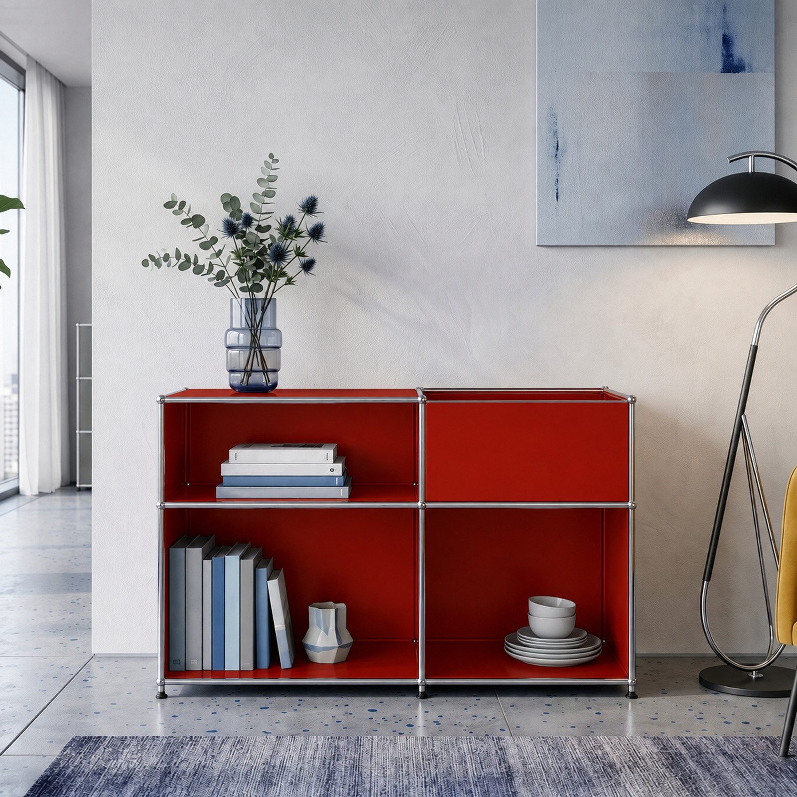 Floordirekt Sideboard Metall Concept Epure MK-030 Metallregal Stauraumfach, 3 Ablagen, B88×T40×H65 cm – Bild 4 von 5