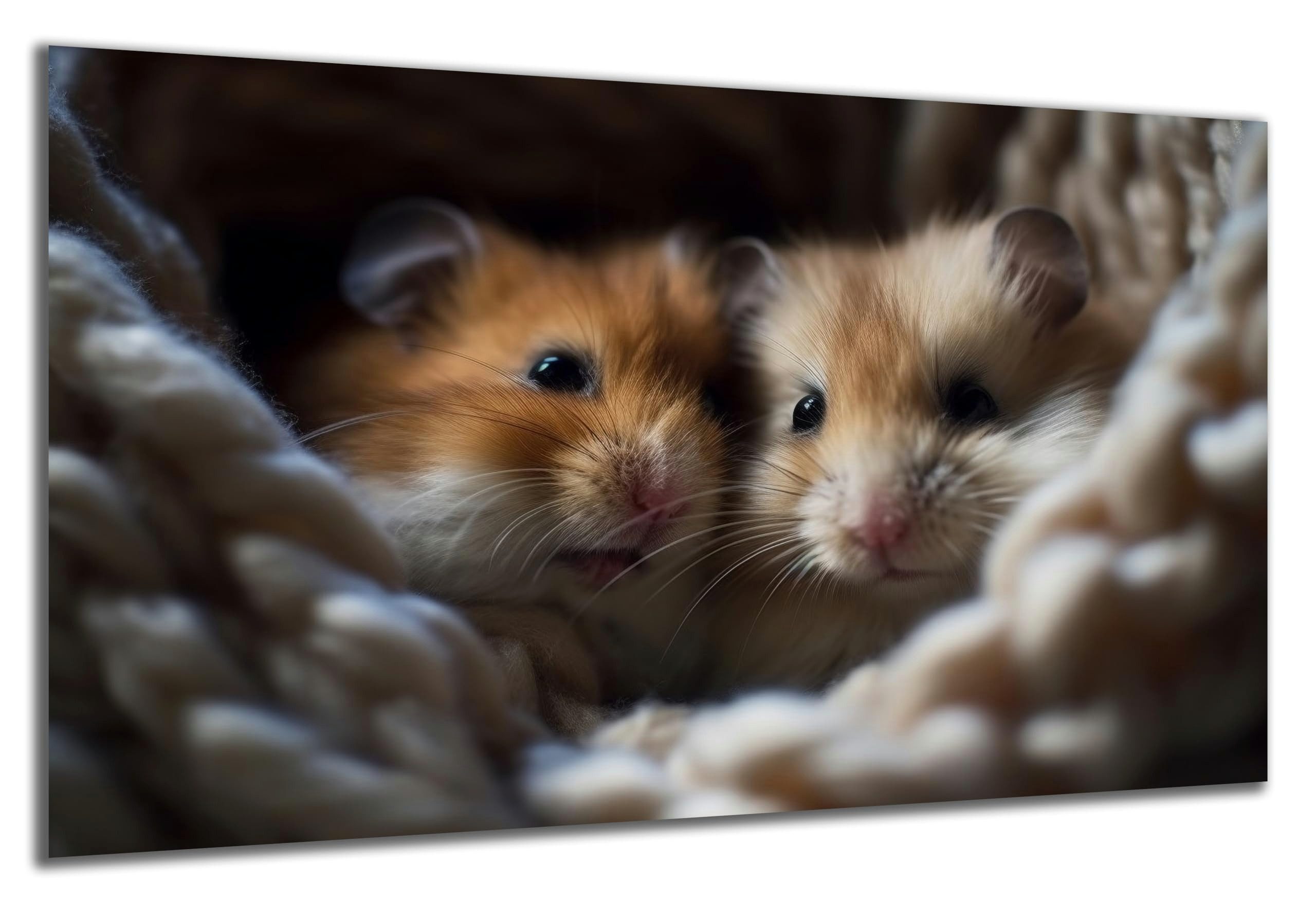 DARO Design Wandbild Meer & Reptilien Wandbilder Wand Deko Bilder Leinwandbild, (2 Hamster Meerschweinchen - Bild klein Wohnzimmer Schlafzimmer Büro Flur Esszimmer Einteilig Querformat Fotodruck Meer & Reptilien), 30x20 cm