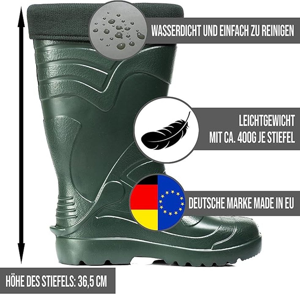 CLIMBR CLIMBR Ultraleichte gefütterte Gummistiefel Herren EVA Winter Arbeit Gummistiefel wasserdicht