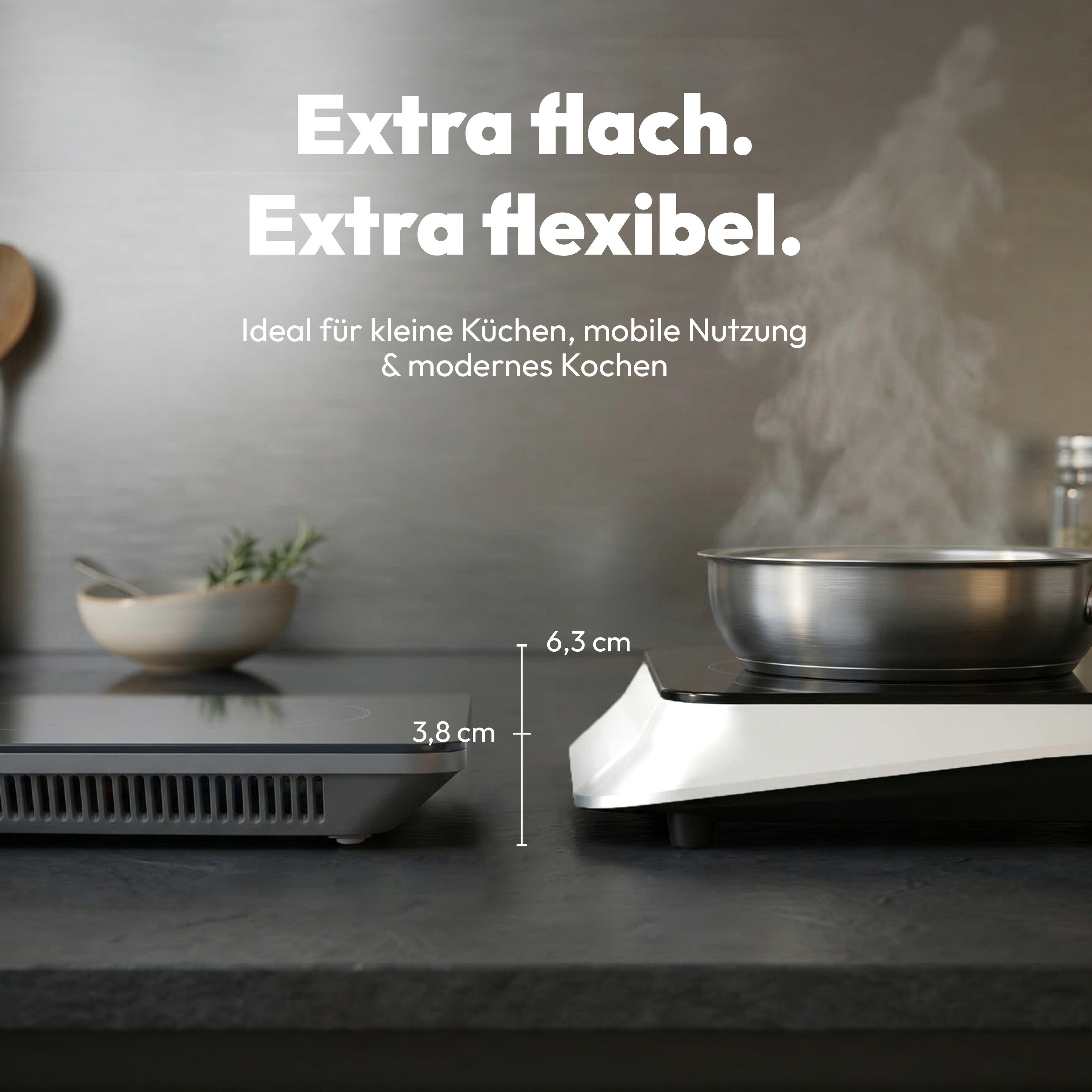 Medion® Einzel-Induktionskochplatte MD 100090, flacher als herkömmliche Geräte