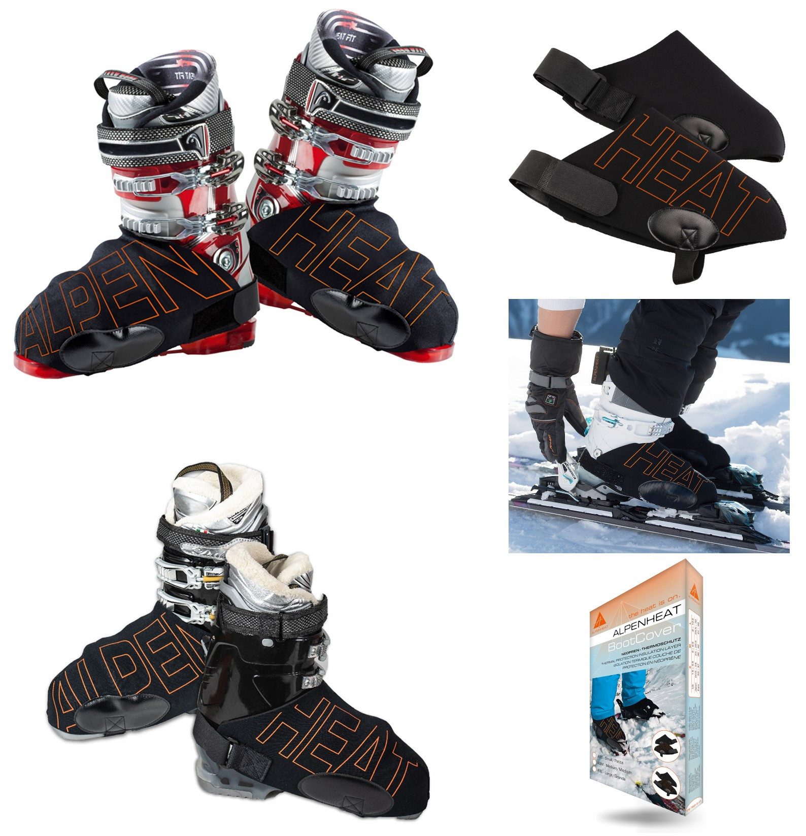 Alpenheat Skisocken 1 Paar BootCover - Thermoschutz für Skischuhe Gr. S, M, L - Neopren (1-Paar, 1 Paar) Passend für alle Skischuhe, Hartplastik Snowboard Schuhe und Skitouren