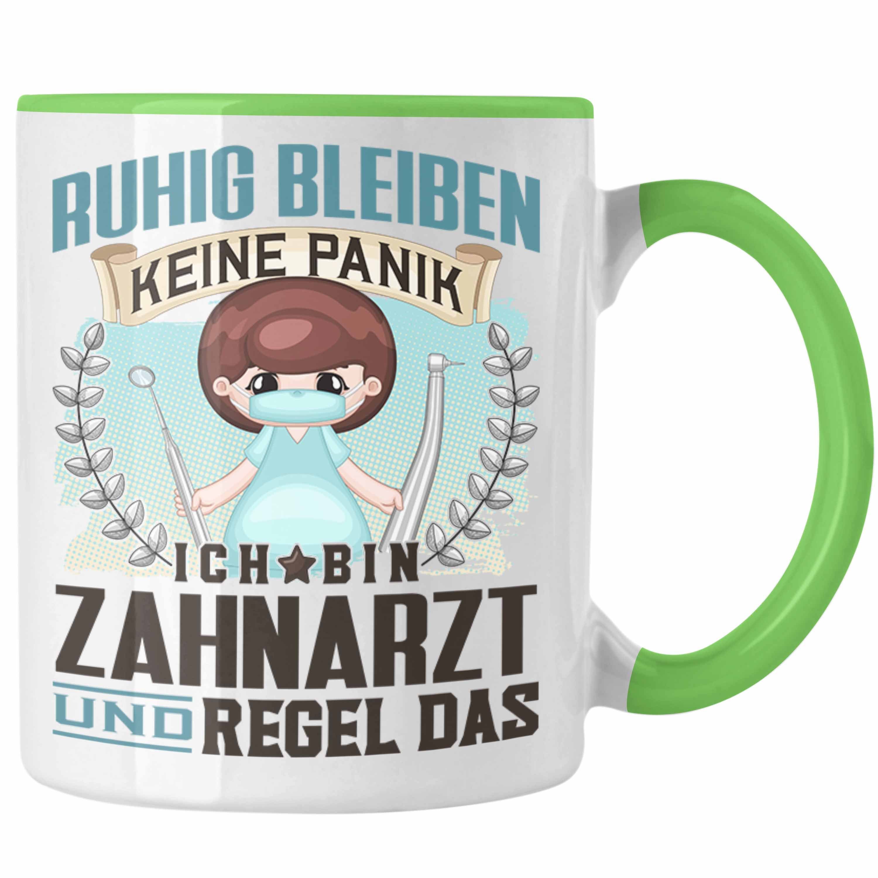 Trendation Tasse Trendation - Zahnarzt Tasse Geschenk Lustiger Spruch Männer Ruhig Blei Grün