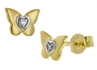 trendor Paar Ohrstecker »Ohrringe für Gold 333 (8 Kt) Schmetterling Ohrstecker«