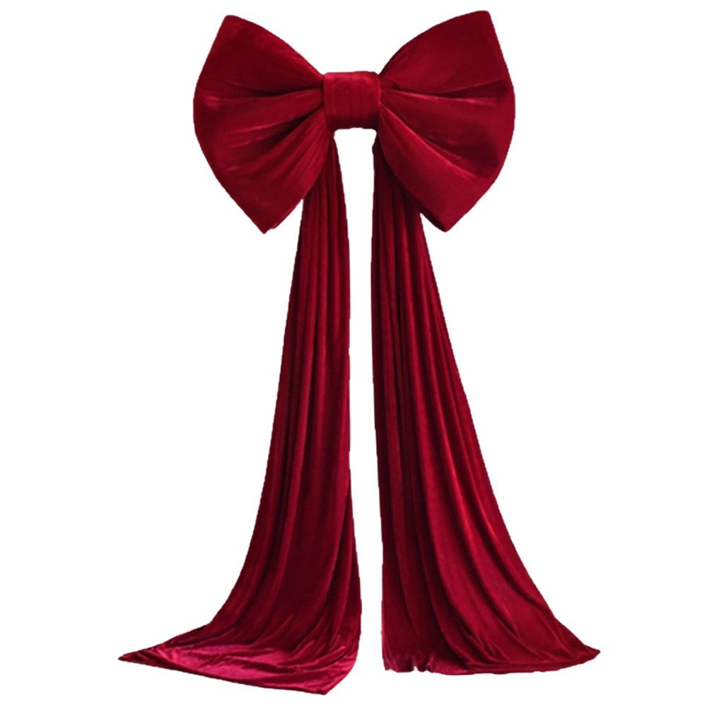 CLTYQ Christbaumschmuck rote schleifen weihnachten,Große Weihnachtsbaum-Schleifen, 200cm, Samtstoff,Weihnachtsdekoration für Weihnachtsbaum, Fenster, Haustür