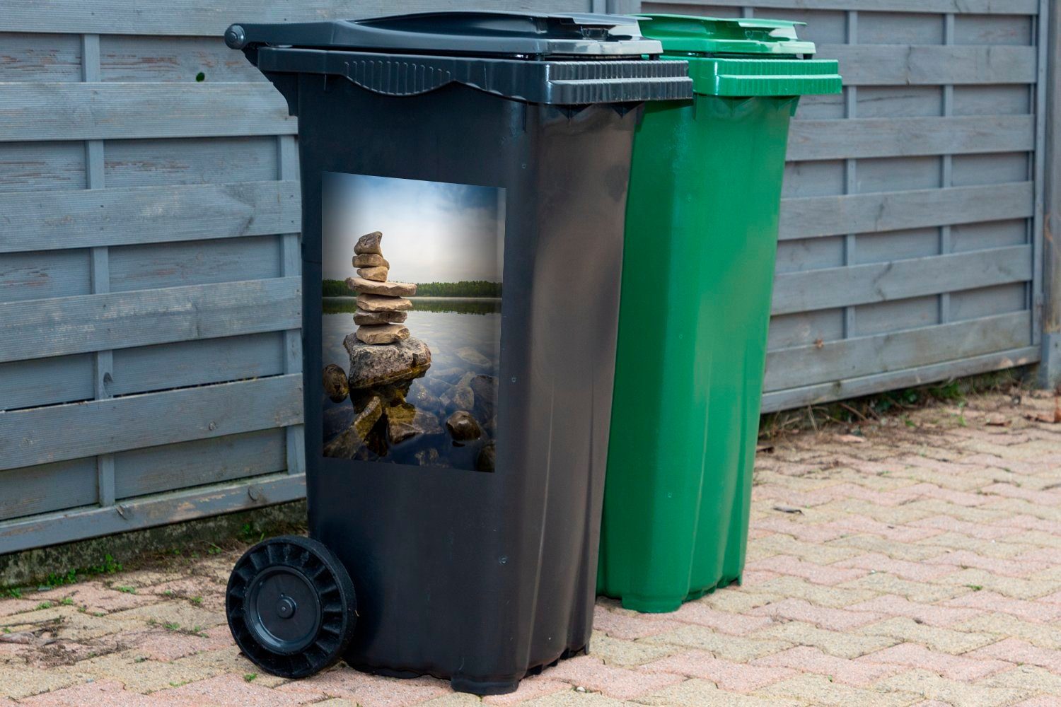 National Mülltonne, (1 Abfalbehälter Sticker, Container, Steinhaufen St), Park in Mülleimer-aufkleber, im MuchoWow Peninsula Wandsticker Ontario Bruce