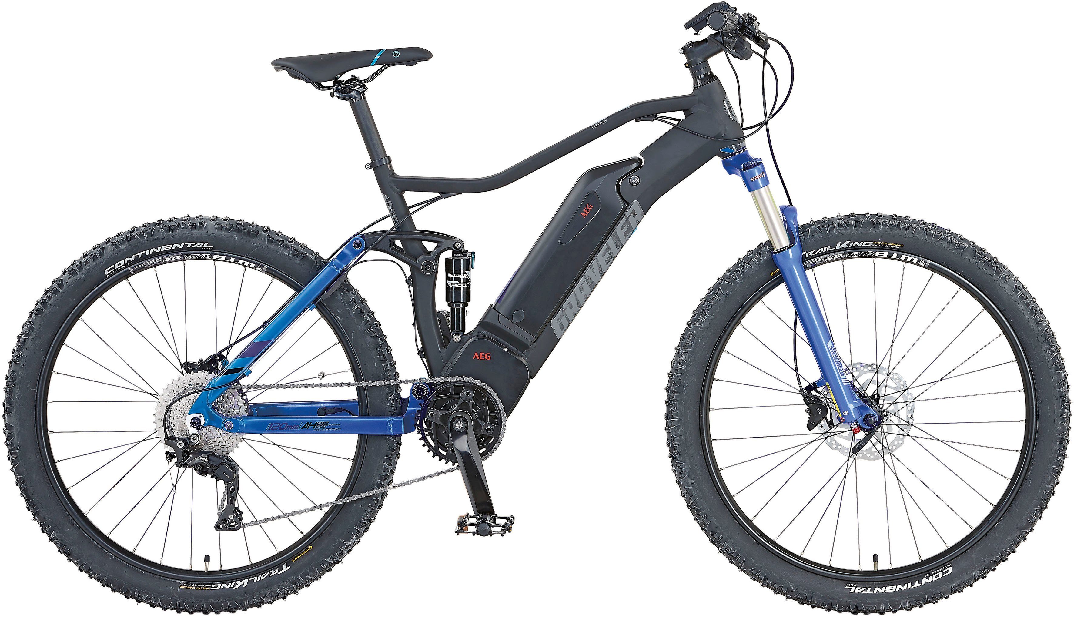 Prophete E-Bike Mountainbike Graveler e8000, 10 Gang Shimano Deore XT Schaltwerk, Kettenschaltung, Mittelmotor, 672 Wh, (inkl. Dämpferpumpe), Pedelec, Elektrofahrrad für Damen u. Herren, MTB