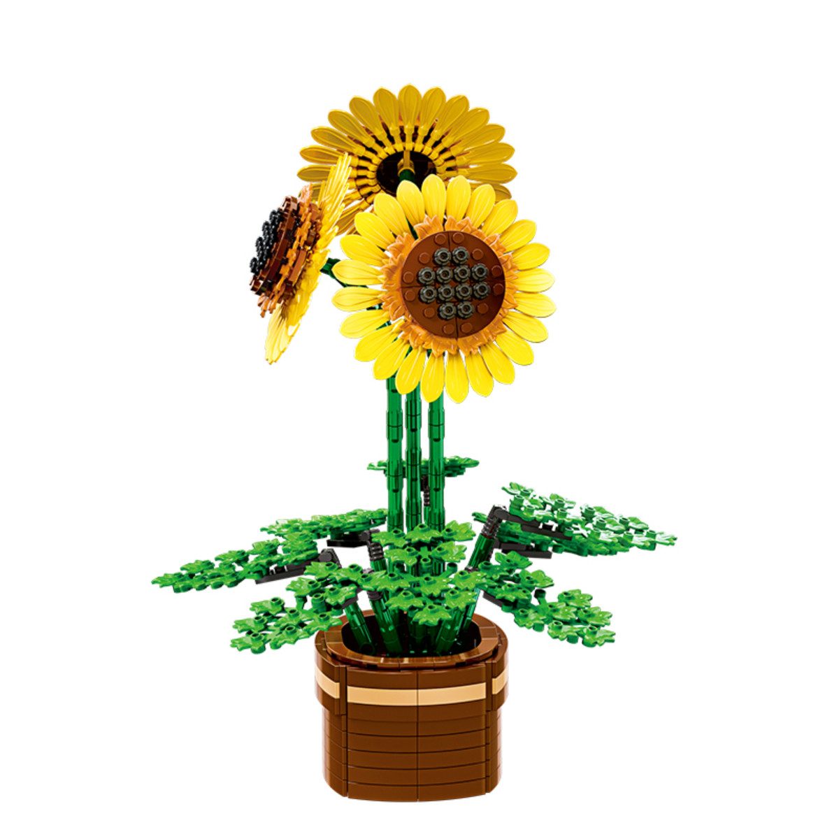 Woma W11350 Spielbausteine, (Klemmbausteinset, 739 St., Klemmbaustein Sonnenblumen Modell), Farbenfrohe Sonnenblumen als dekoratives Modell