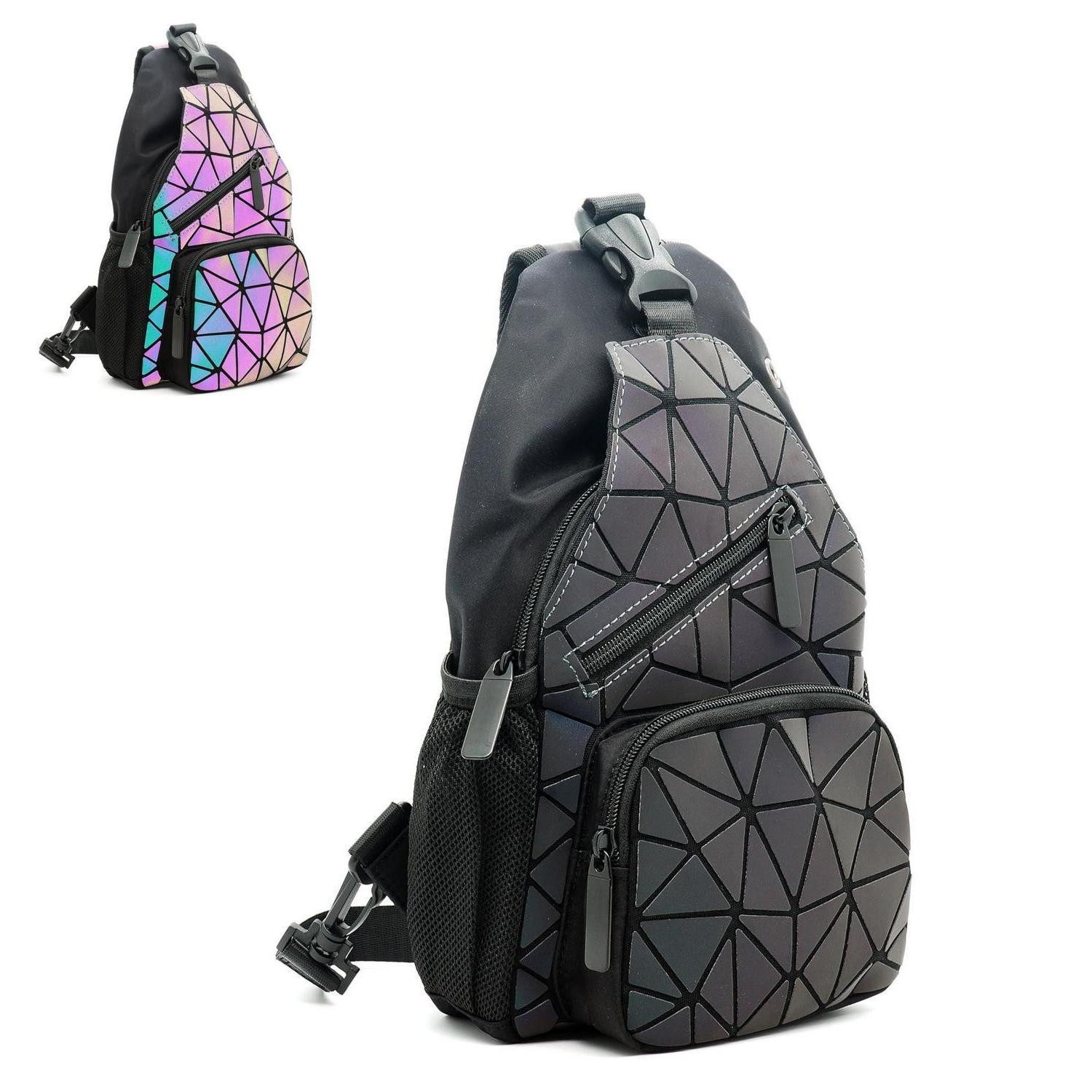 LuxusKollektion Daypack Holografischer Rucksack Geometrisches Muster Damentasche