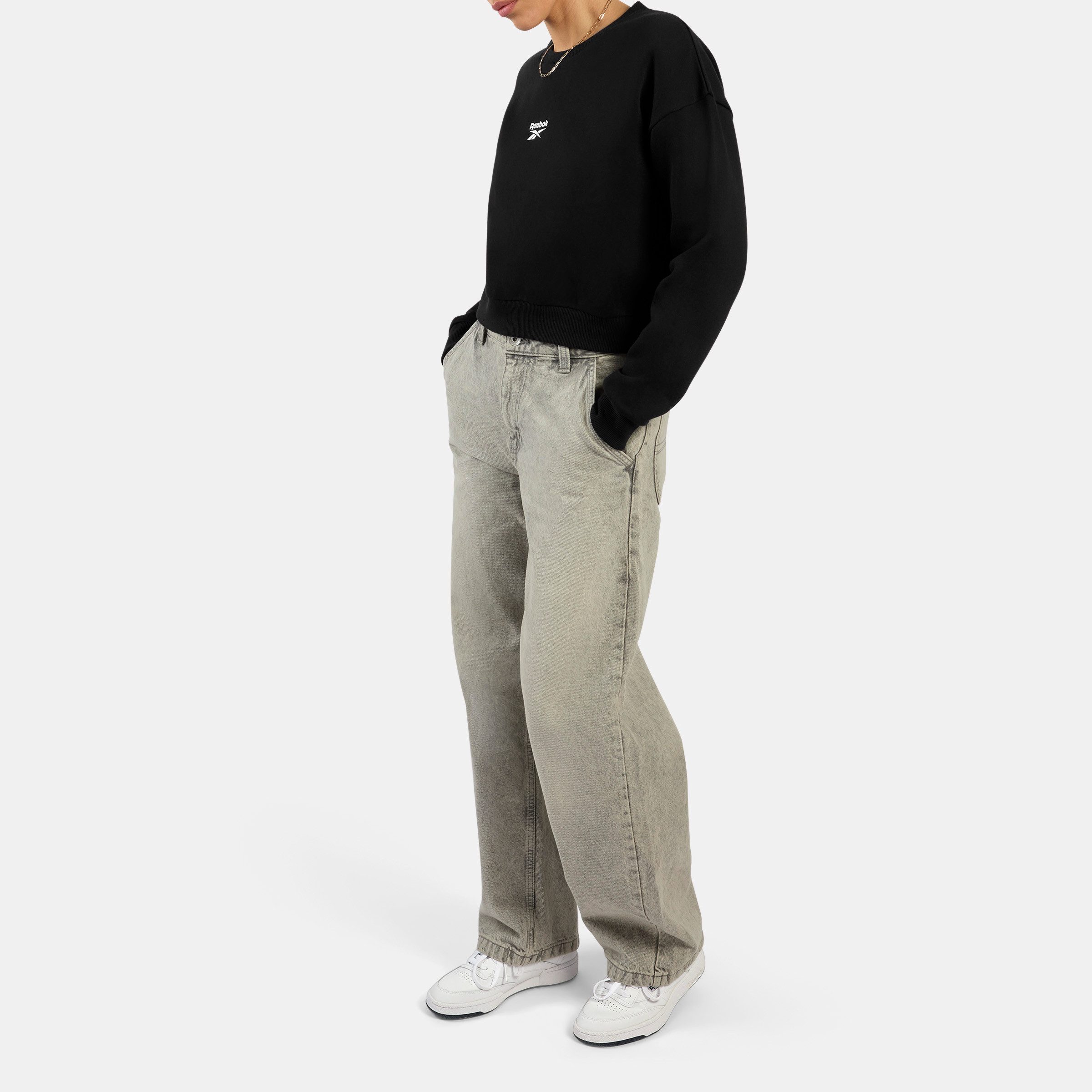 Reebok Sweatshirt HAZEL CROPPED SWEATSHIRT aus Baumwolle und Polyester – Bild 4 von 4