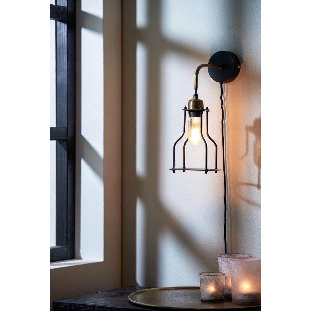 Light & Living Wandleuchte Wandleuchte von Light & Living Marcia 23x15x48 Lampe schwarz/Bronze, ohne Leuchtmittel