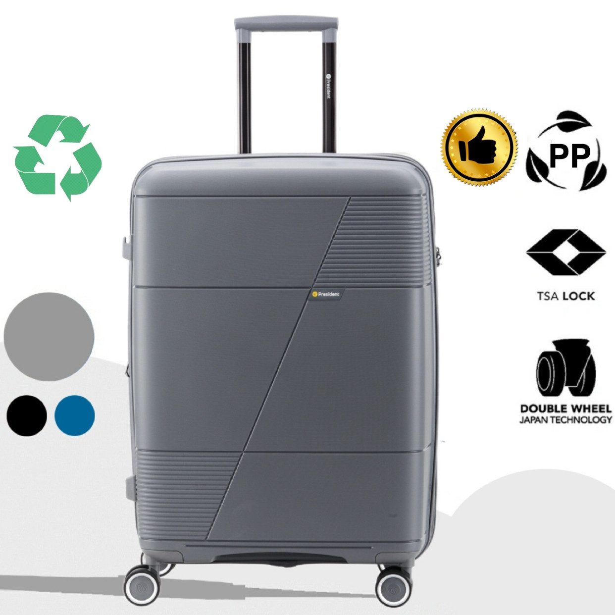 Hartschalen-Trolley robuster & stabiler Hartschalenkoffer aus PP-Kunststoff