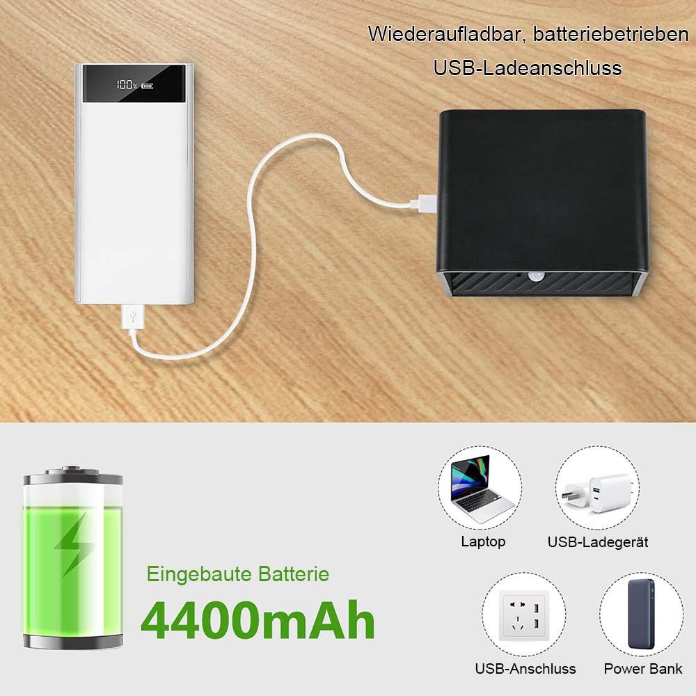 MUPOO LED Wandleuchte Wiederaufladbare Wandleuchte mit Bewegungsmelder RGB Dimmable,5W USB, Innen LED Wandlampe mit Remote