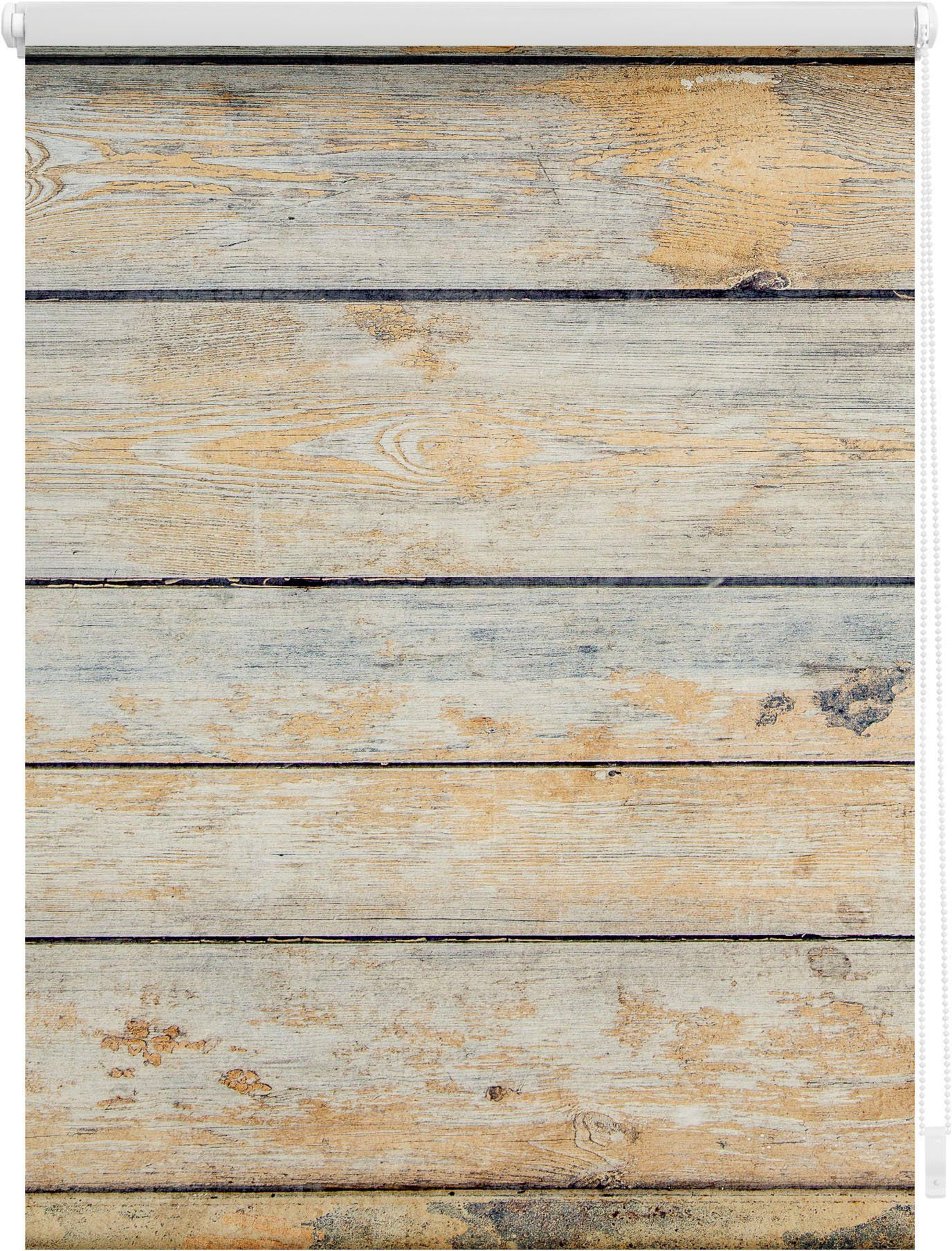 Seitenzugrollo Klemmfix Motiv Bretter Shabby, LICHTBLICK günstig online kaufen