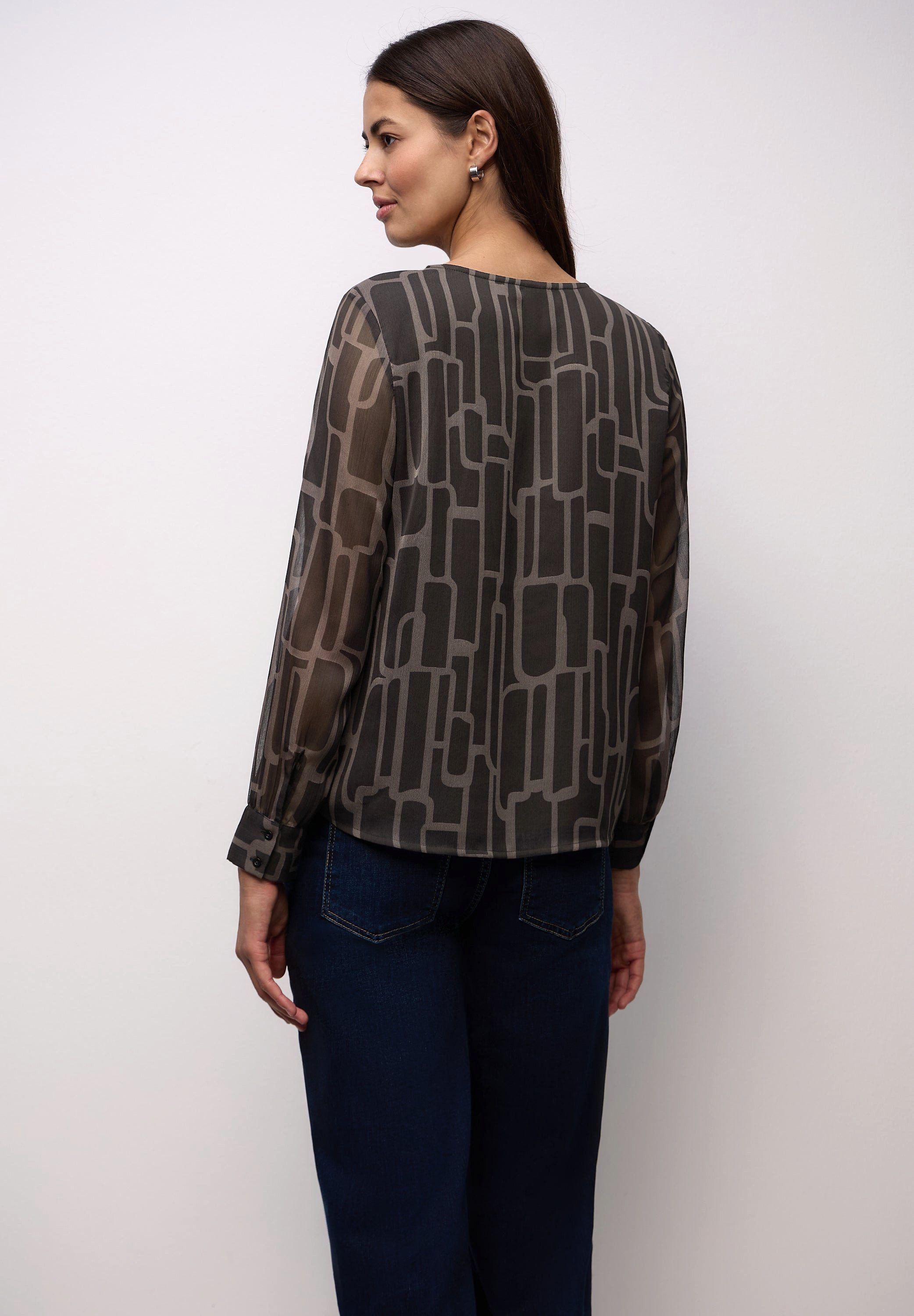 STREET ONE Blusenshirt Gemusterte Chiffon Bluse (1-tlg) günstig online kaufen