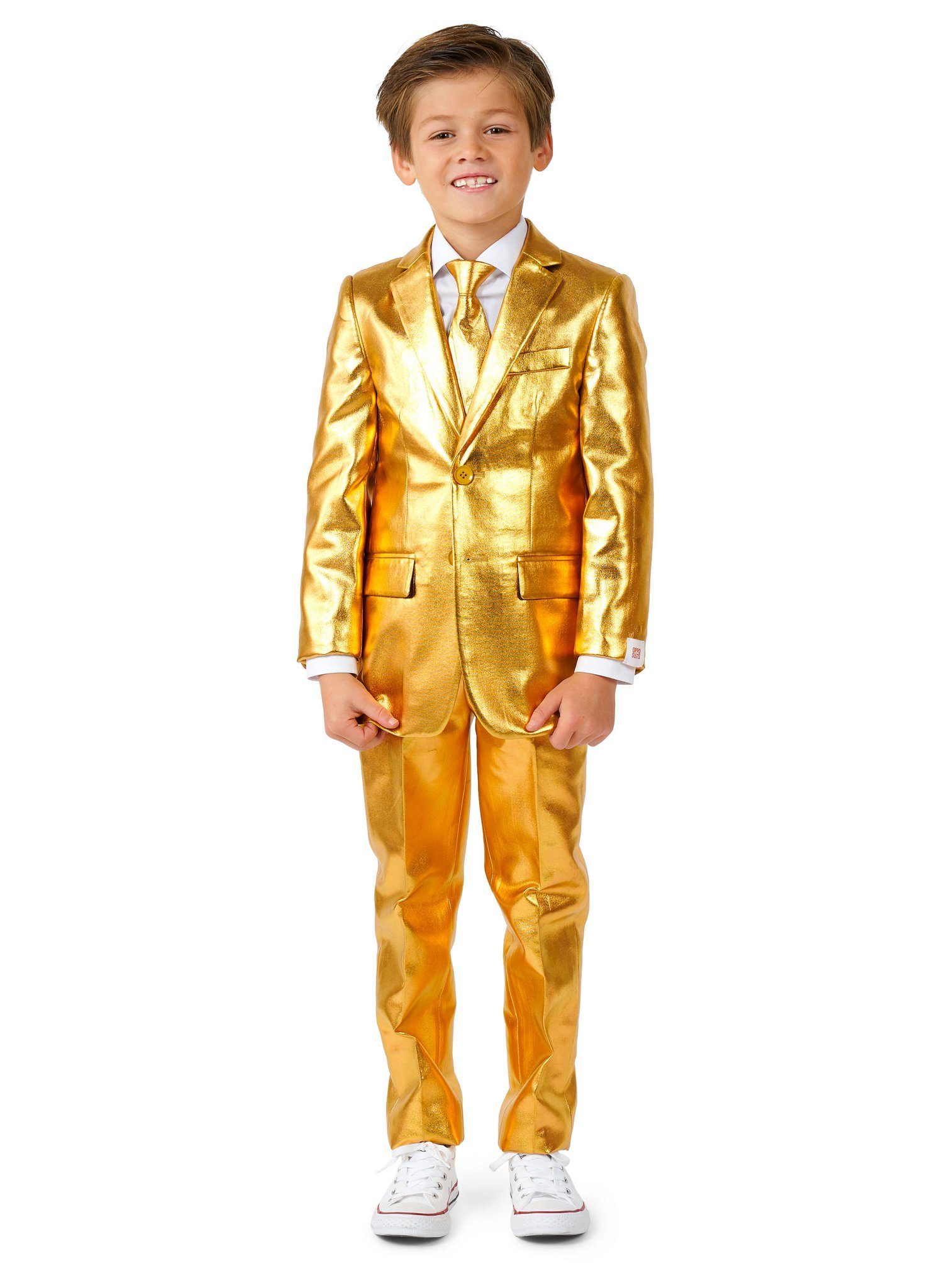 Opposuits Kinderanzug Boys Groovy Gold Anzug für Kinder - Karneval Silve Going for Gold: Bling-Bling zum Anziehen