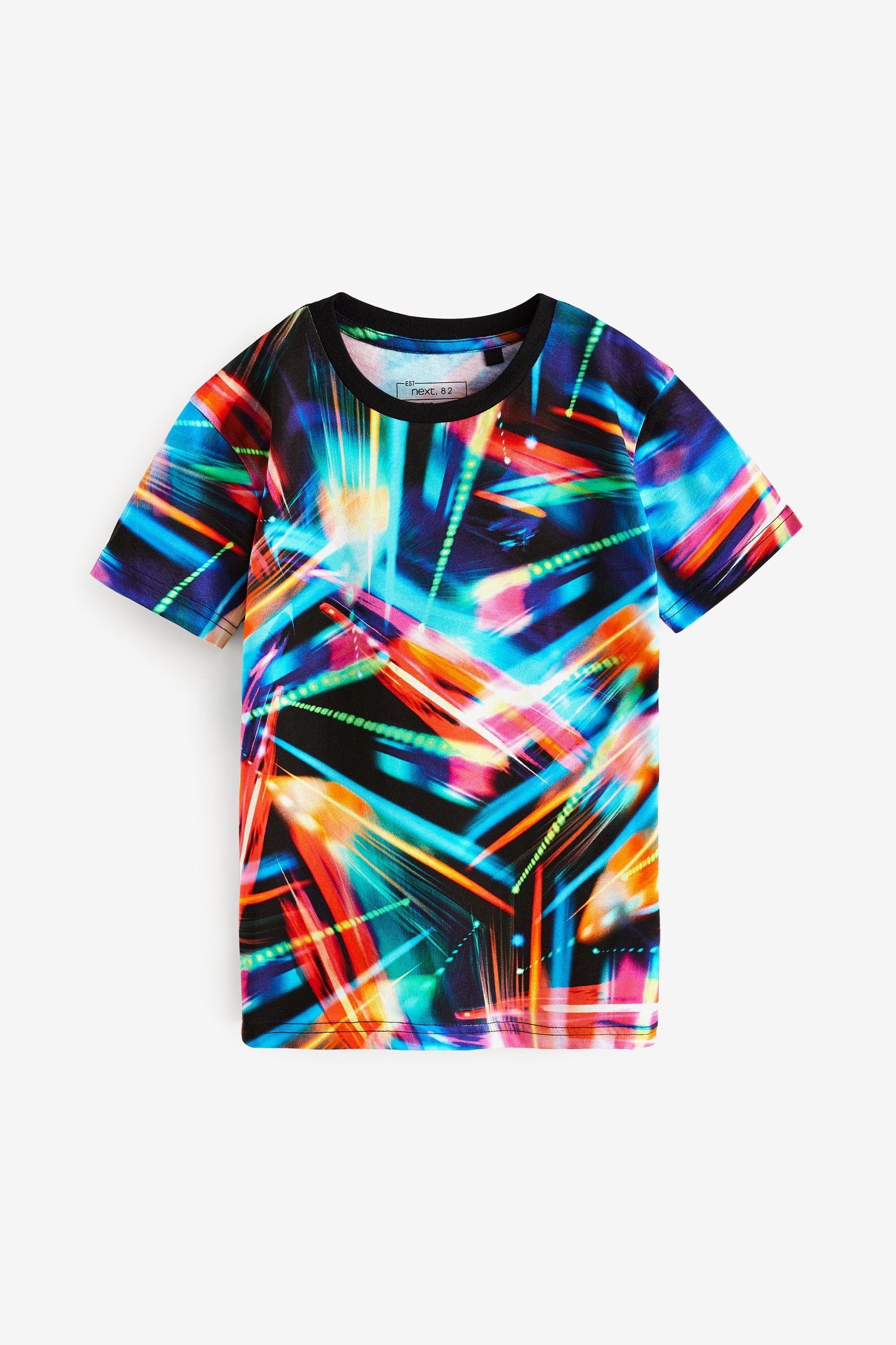 Neon (1-tlg) mit Bright Next T-Shirt durchgehendem T-Shirt Print Kurzärmeliges